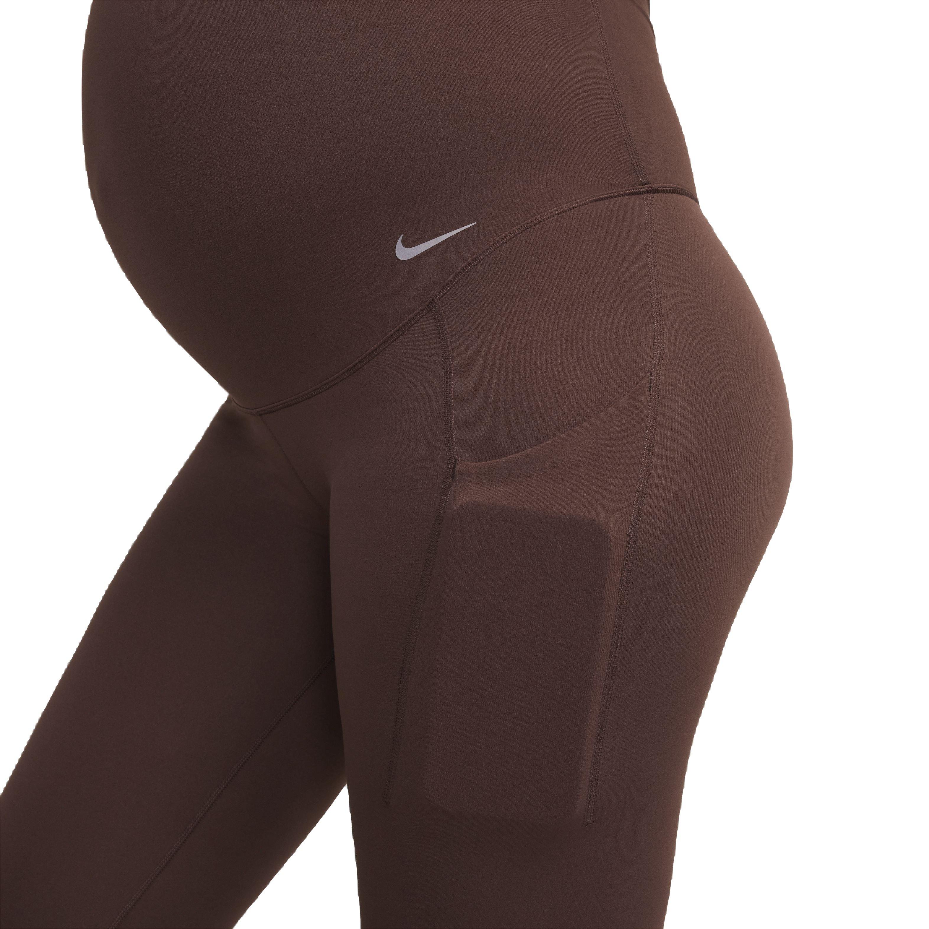 Nike Women's Maternity Dri-FIT Gentle Support High-Rise 7/8 Leggings with Pockets - BROWN Thumbnail View 8