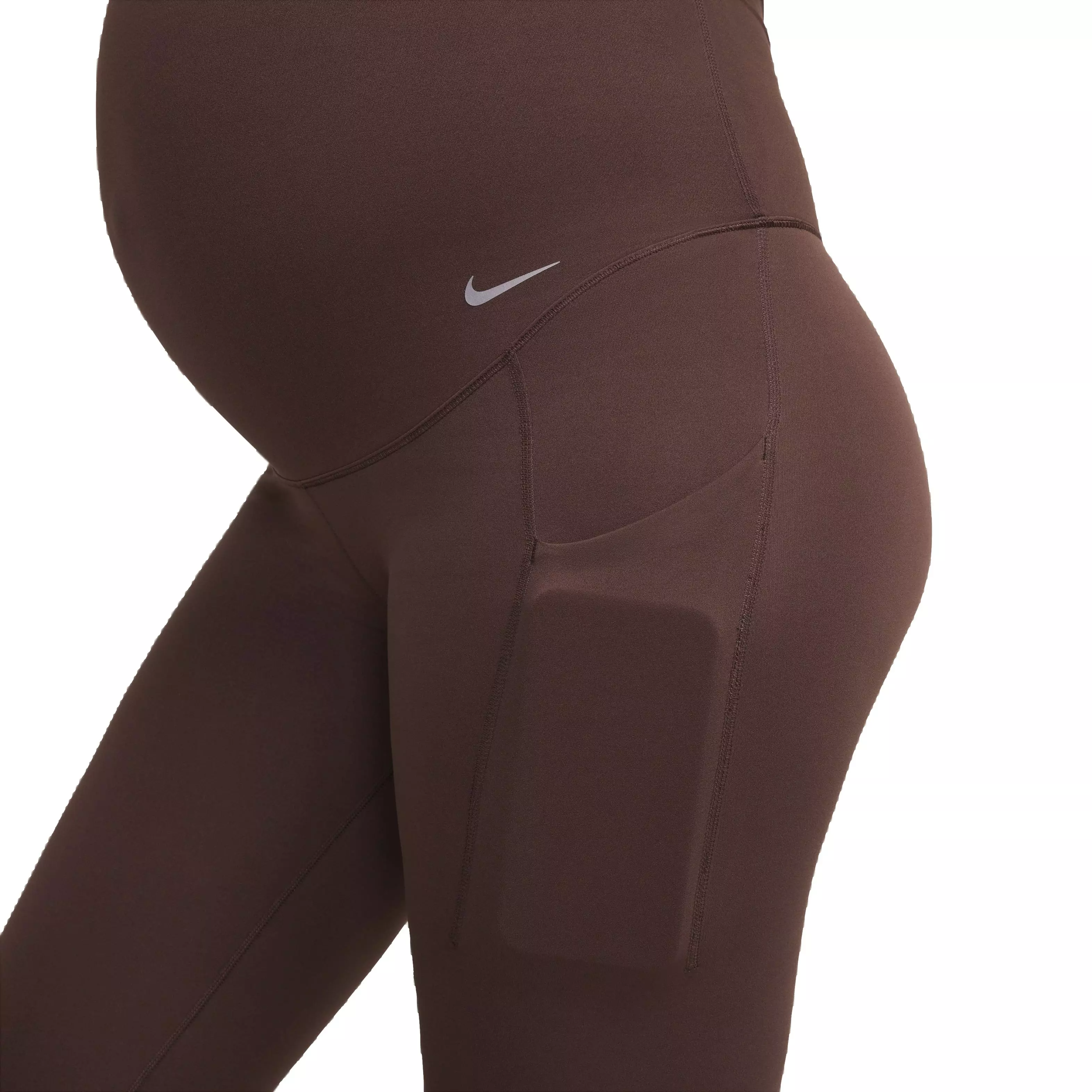 Nike Women's Maternity Dri-FIT Gentle Support High-Rise 7/8 Leggings with Pockets - BROWN