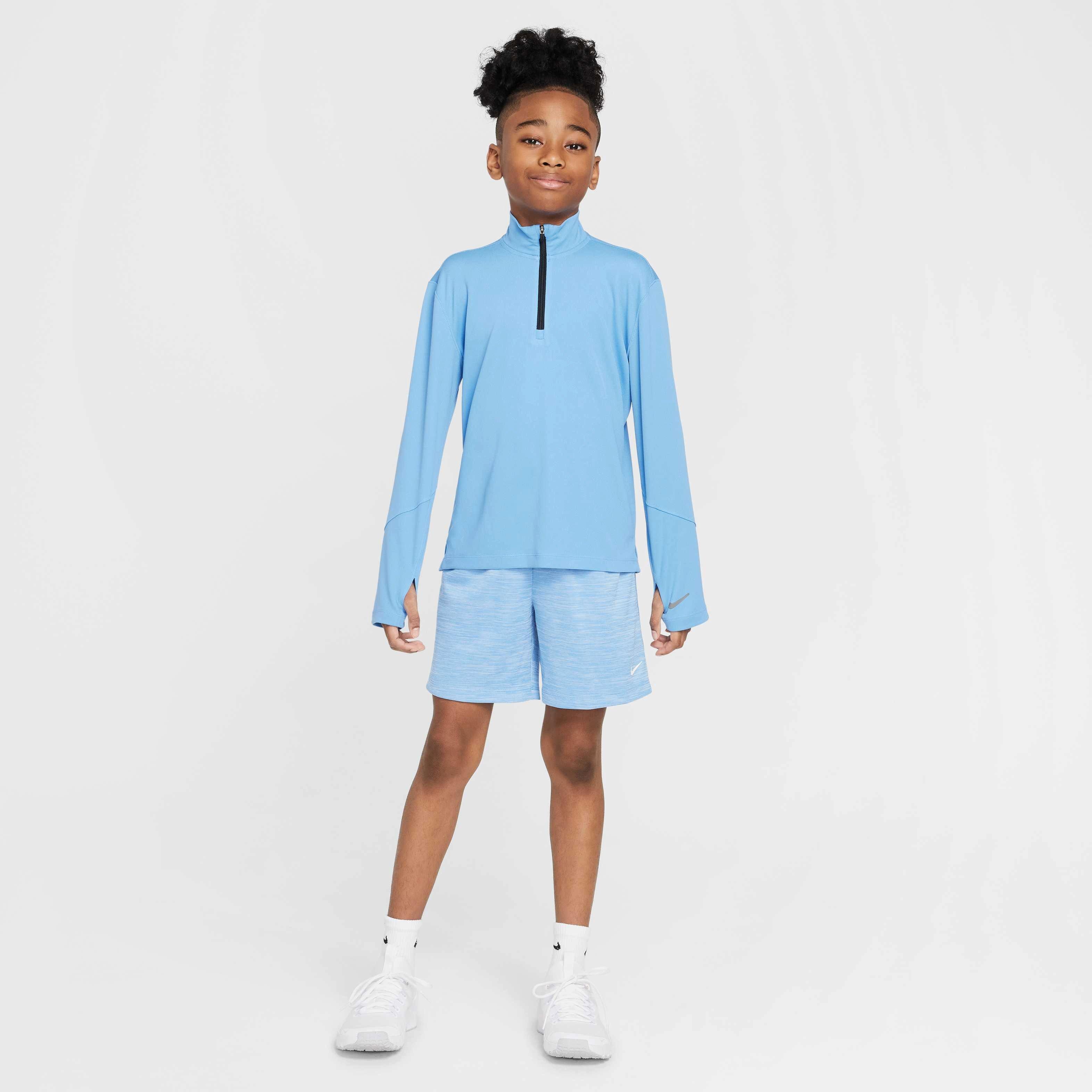 Nike Big Boys' Multi Dri-FIT UV Long-Sleeve 1/2-Zip Top - BLUE Thumbnail View 7