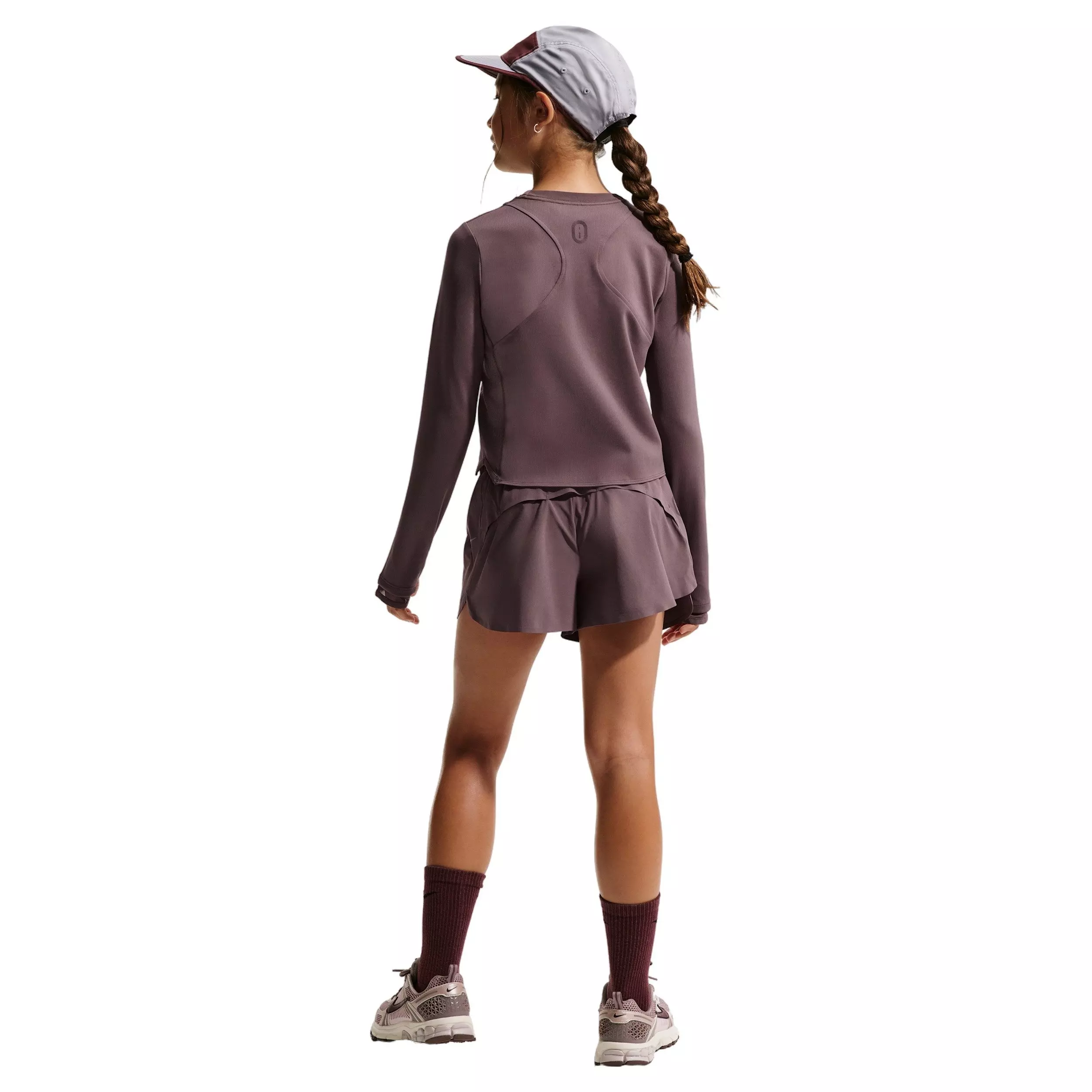 Nike Big Girls' MAVN Dri-FIT Ribbed Long-Sleeve Top -Tattoo Purple - TATTOO PURPLE