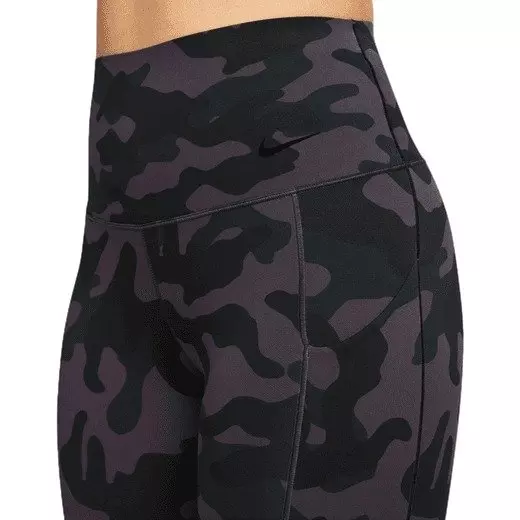 Nike Women's Dri-FIT Universa High-Rise 7/8 Camo Leggings with Pockets - Black - BLACK