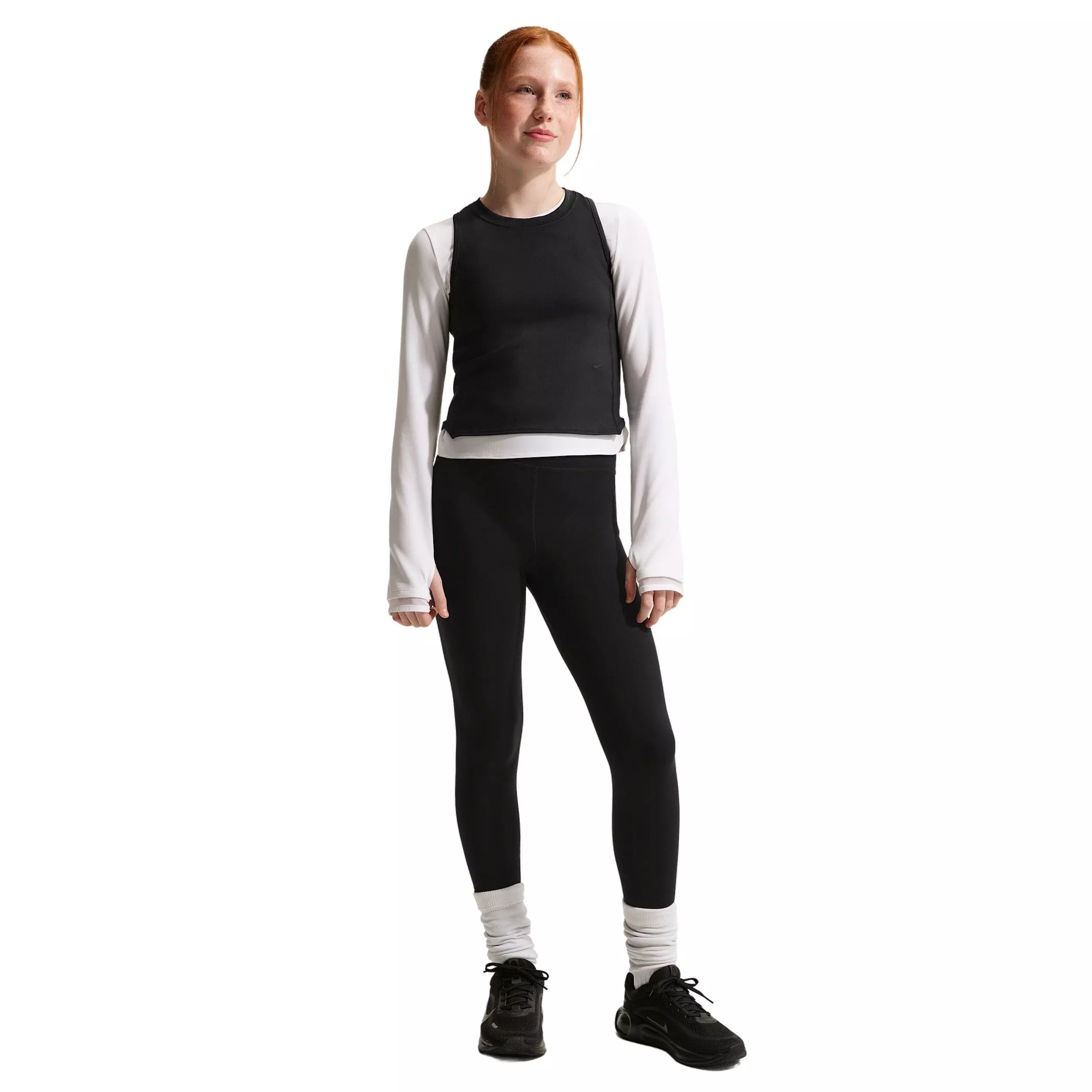 Nike Big Girls' MAVN Dri-FIT High-Rise Leggings -Black - BLACK