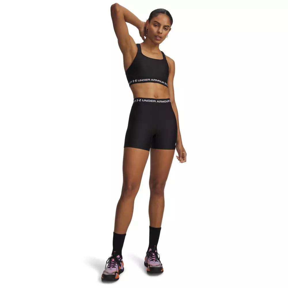 Under Armour Women's HeatGear Middy Shorts - Black/White - BLACK/WHITE