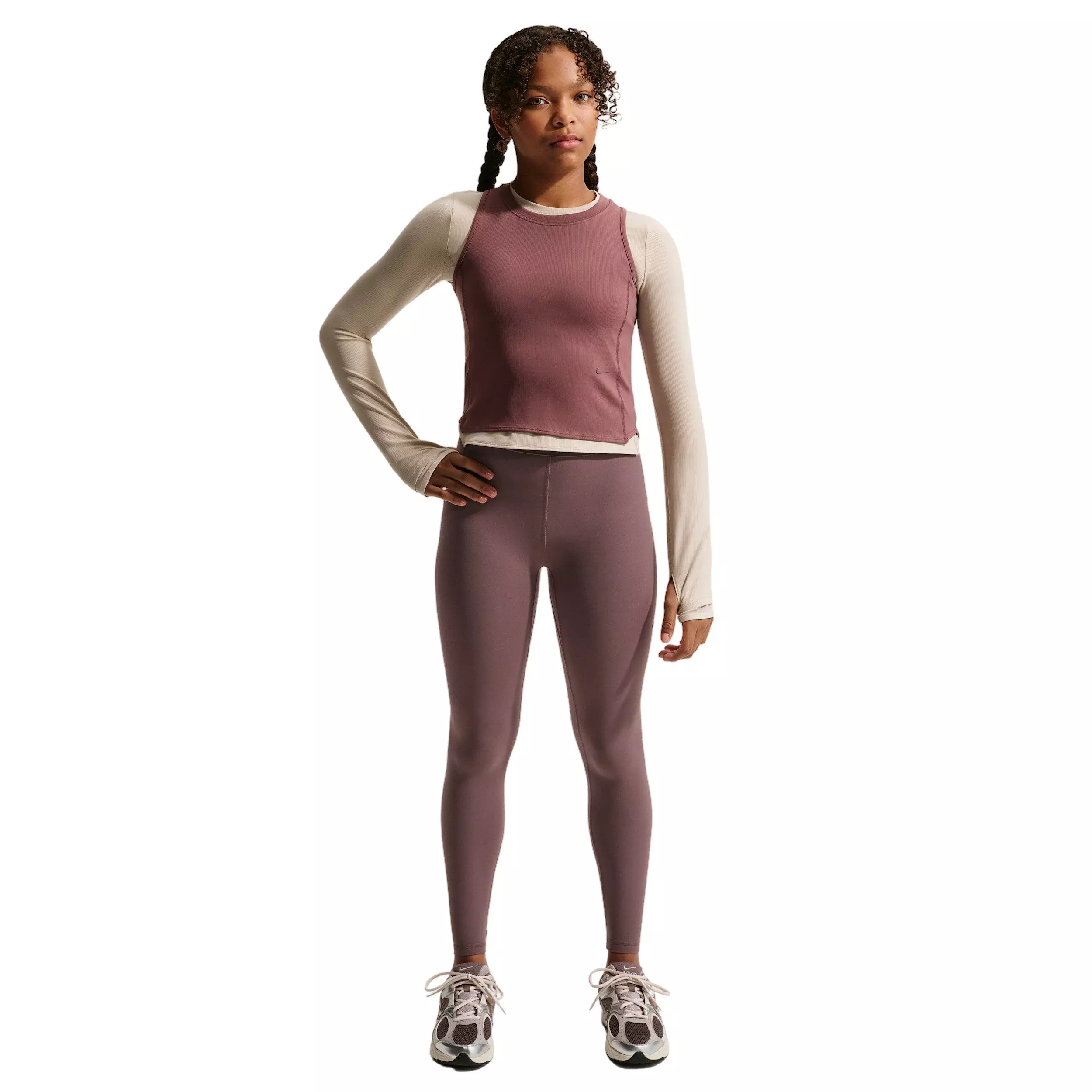 Nike Big Girls' MAVN Dri-FIT High-Rise Leggings -Tattoo Purple - TATTOO PURPLE