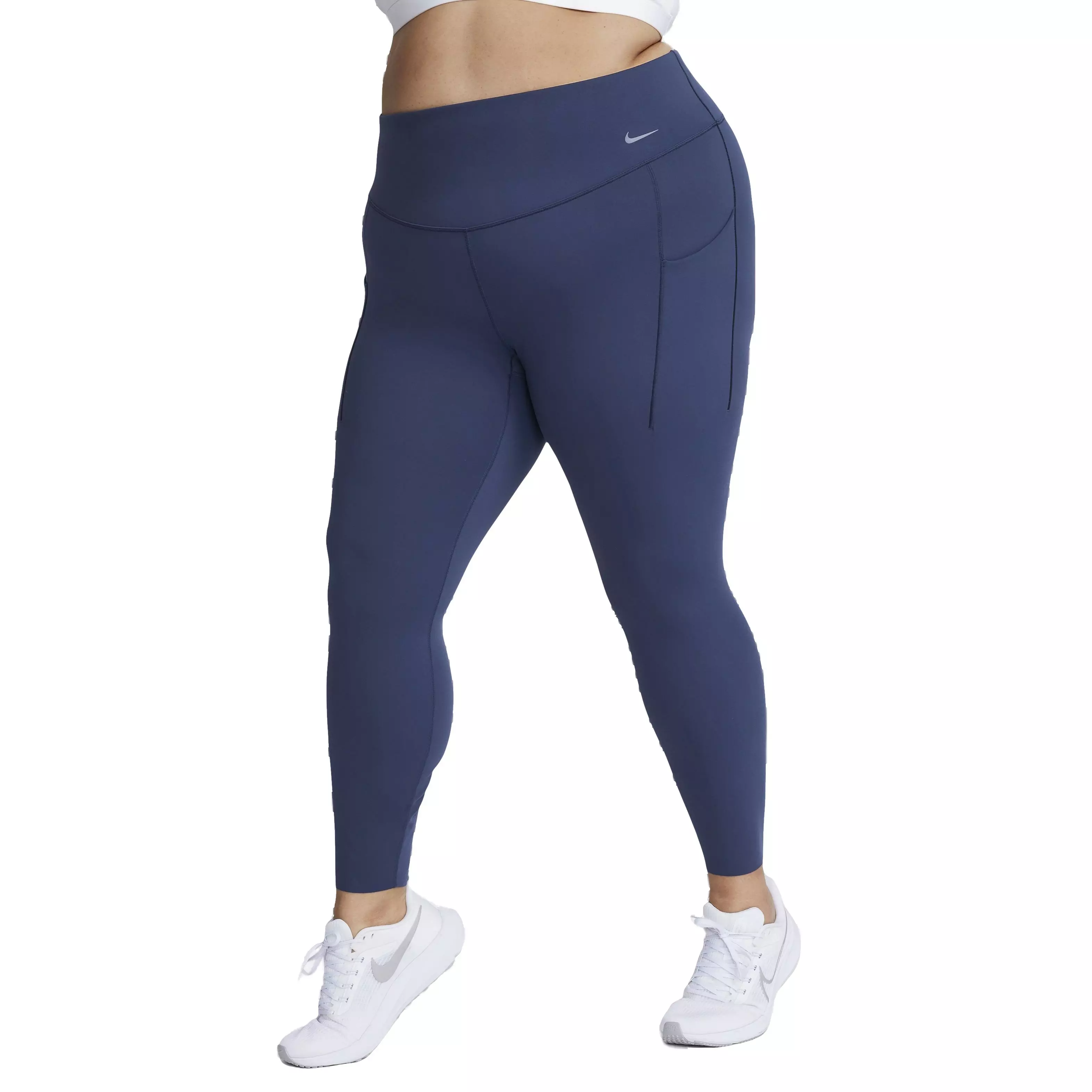 Nike Women's Dri-FIT Universa Medium Support High-Rise Leggings with Pockets - Navy - NAVY