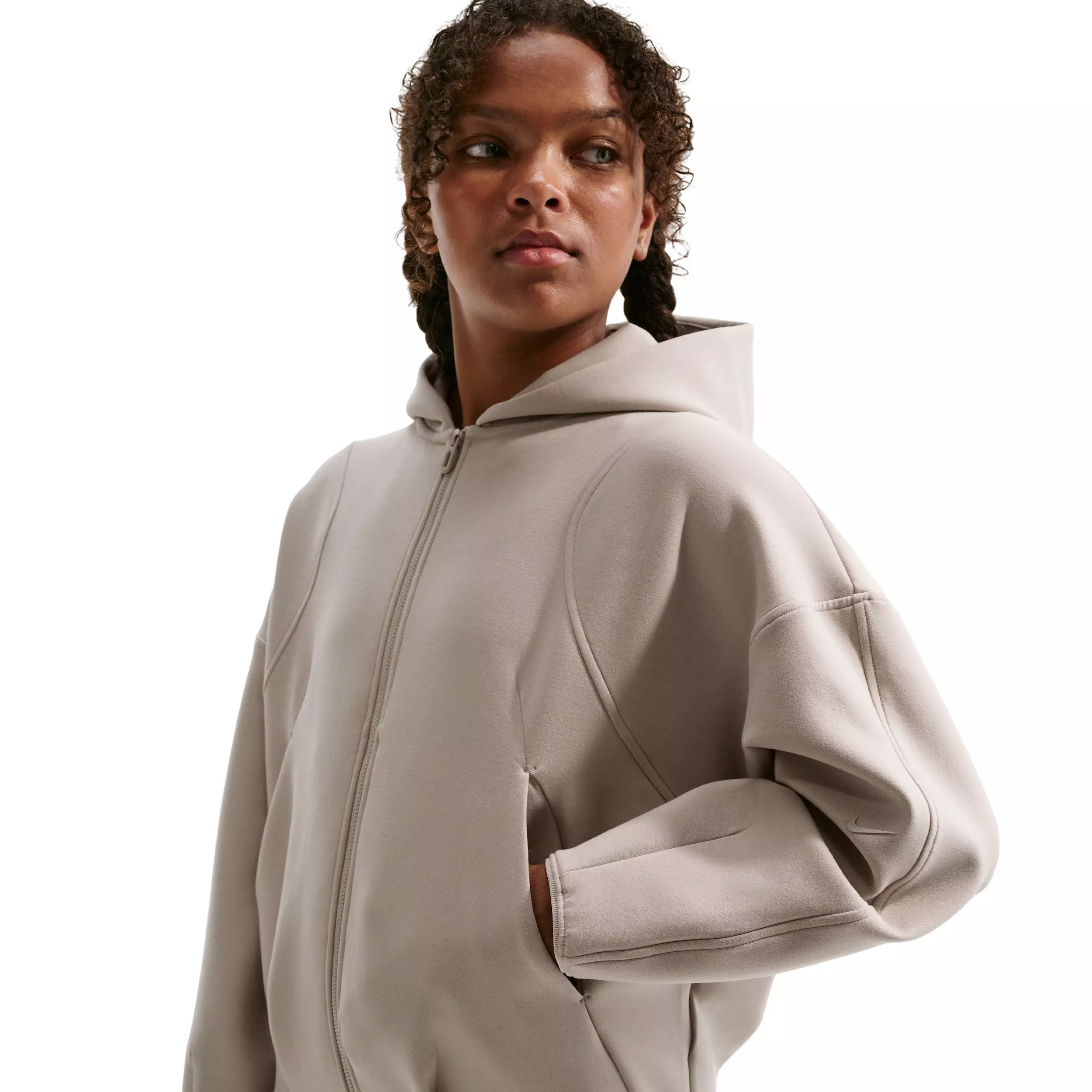 Nike Big Girls' MAVN Therma-FIT Knit Full-Zip Jacket -Cream - CREAM