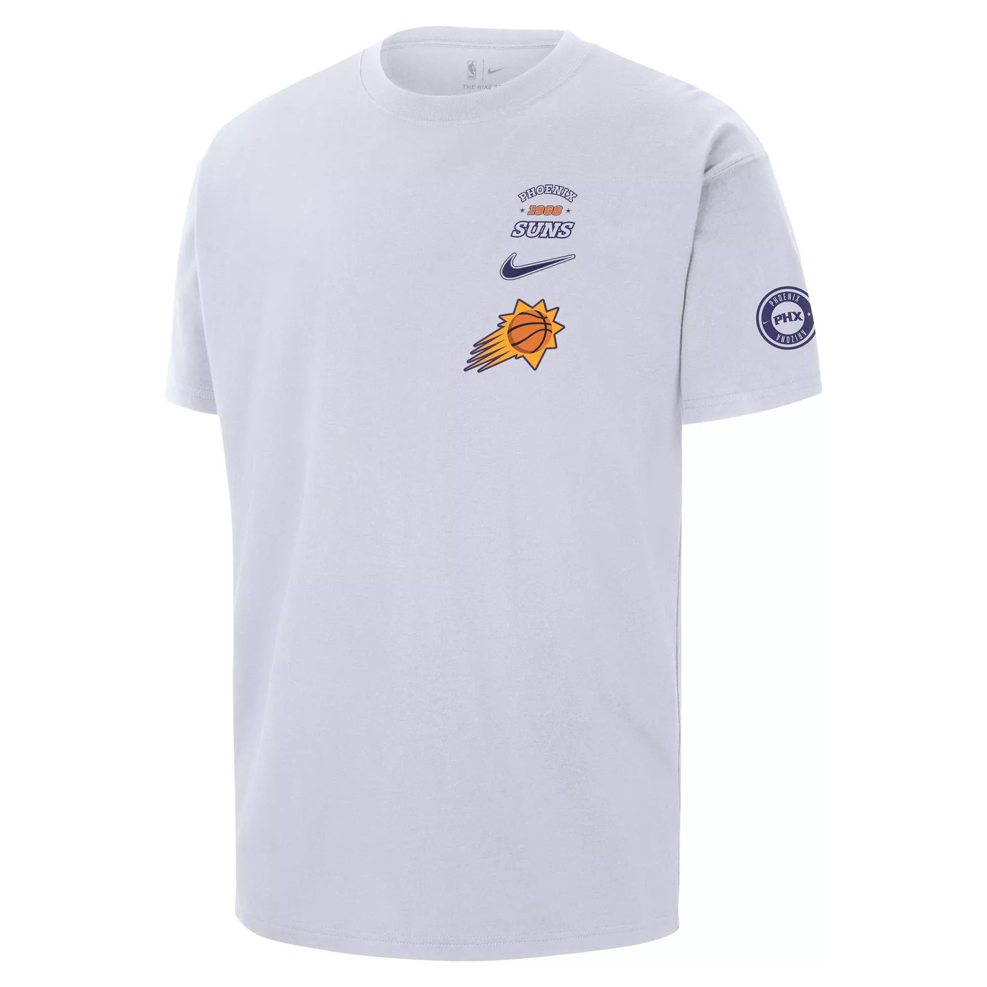 Nike Men's NBA Phoenix Suns Courtside OGC Varsity Short-Sleeve T-Shirt -White - WHITE