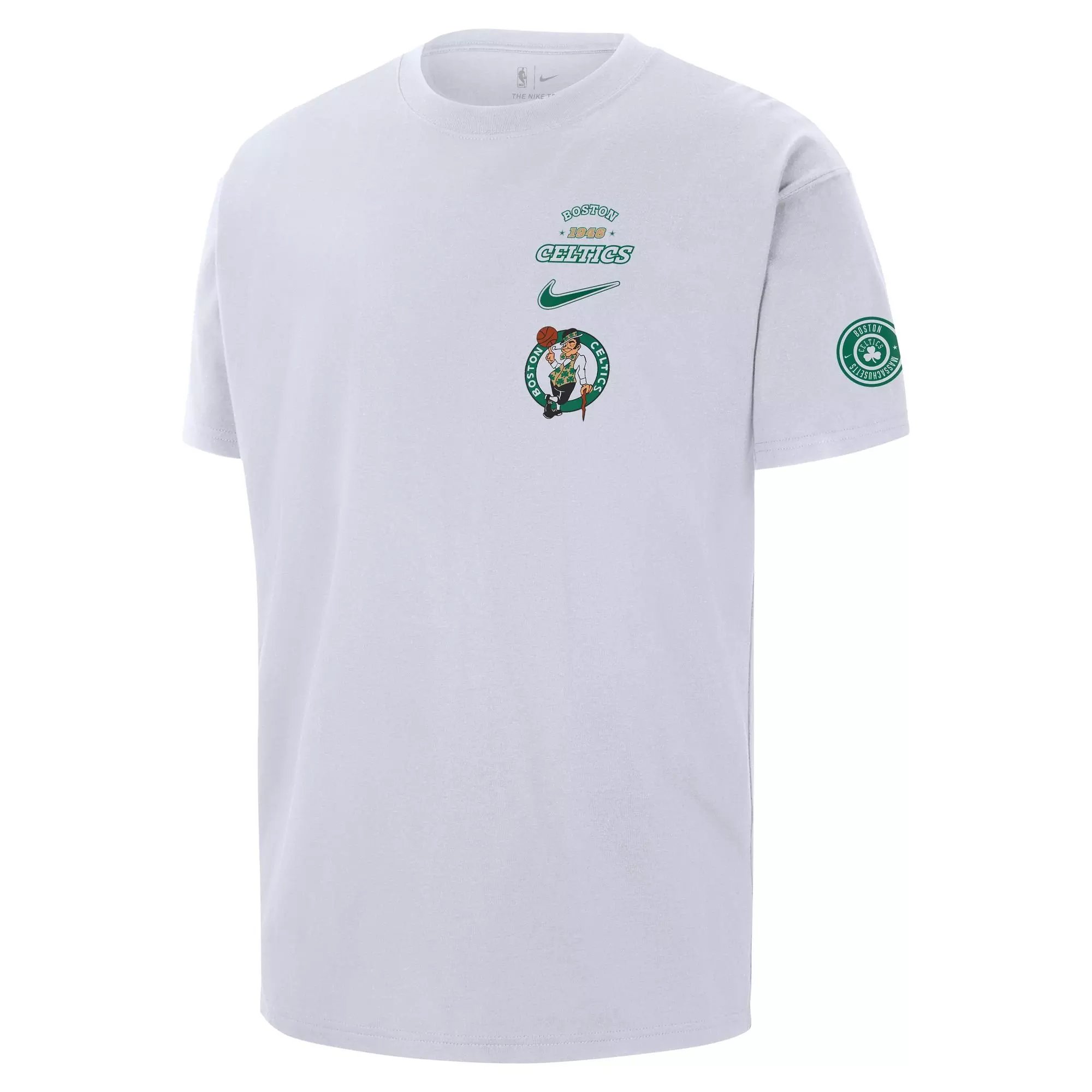 Nike Men's NBA Boston Celtics Courtside OGC Varsity Short-Sleeve T-Shirt -White - WHITE