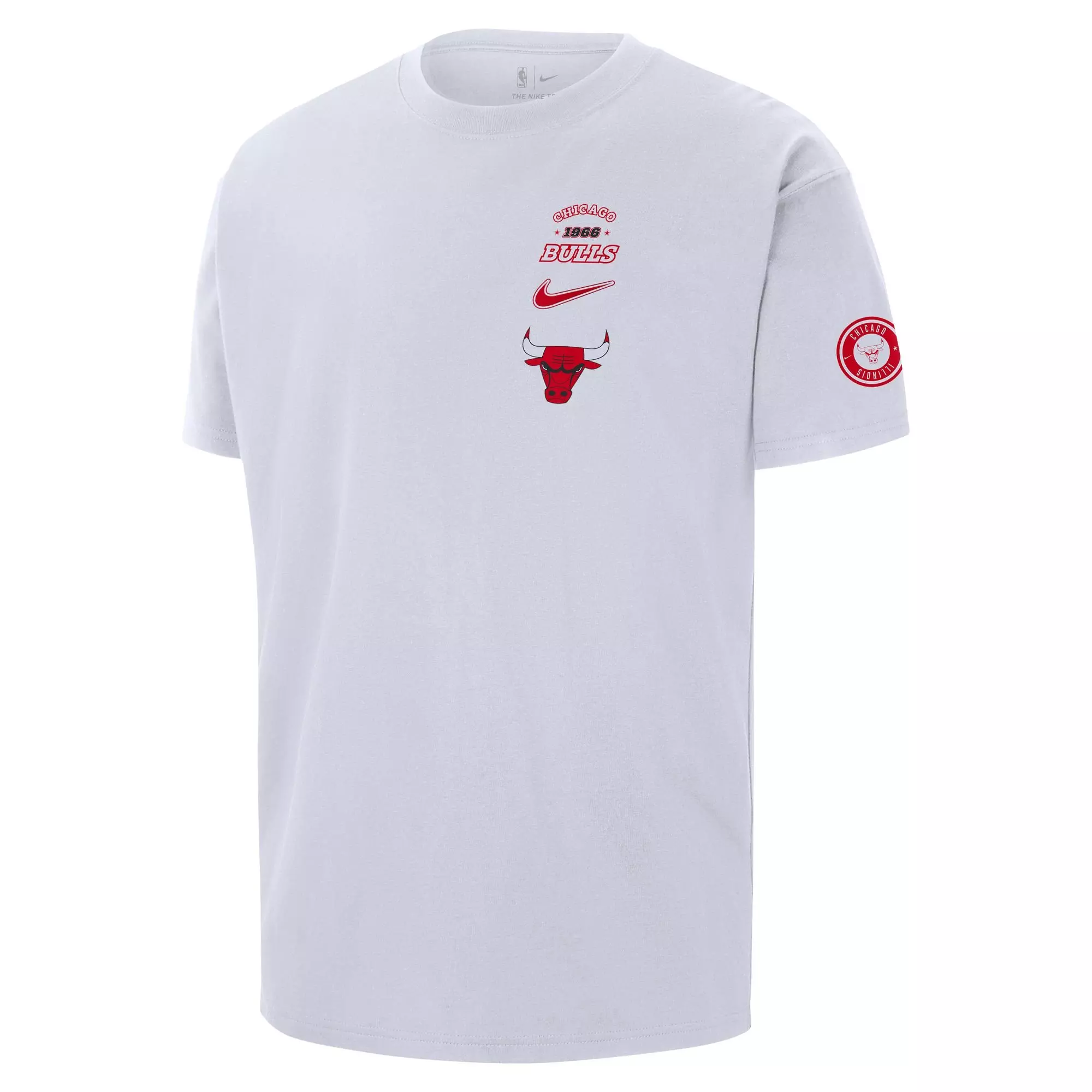 Nike Men's NBA Chicago Bulls Courtside OGC Varsity Short-Sleeve T-Shirt -White - WHITE