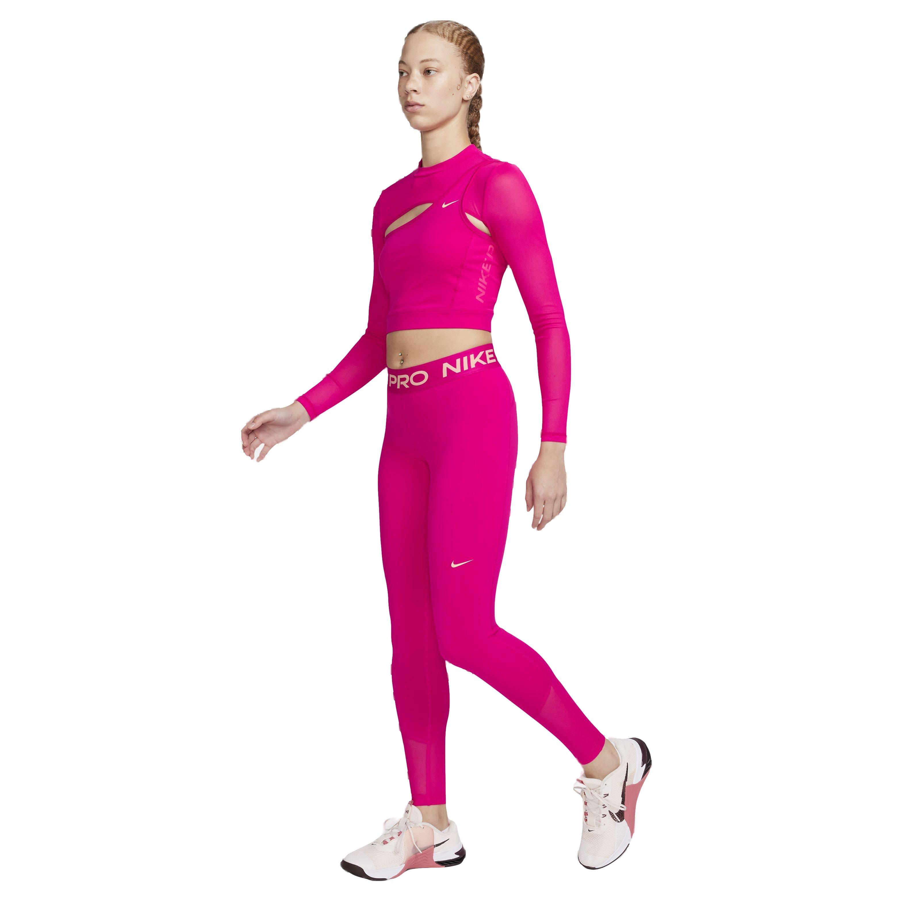 Nike Training One Dri-Fit mid rise leggings in fireberry pink