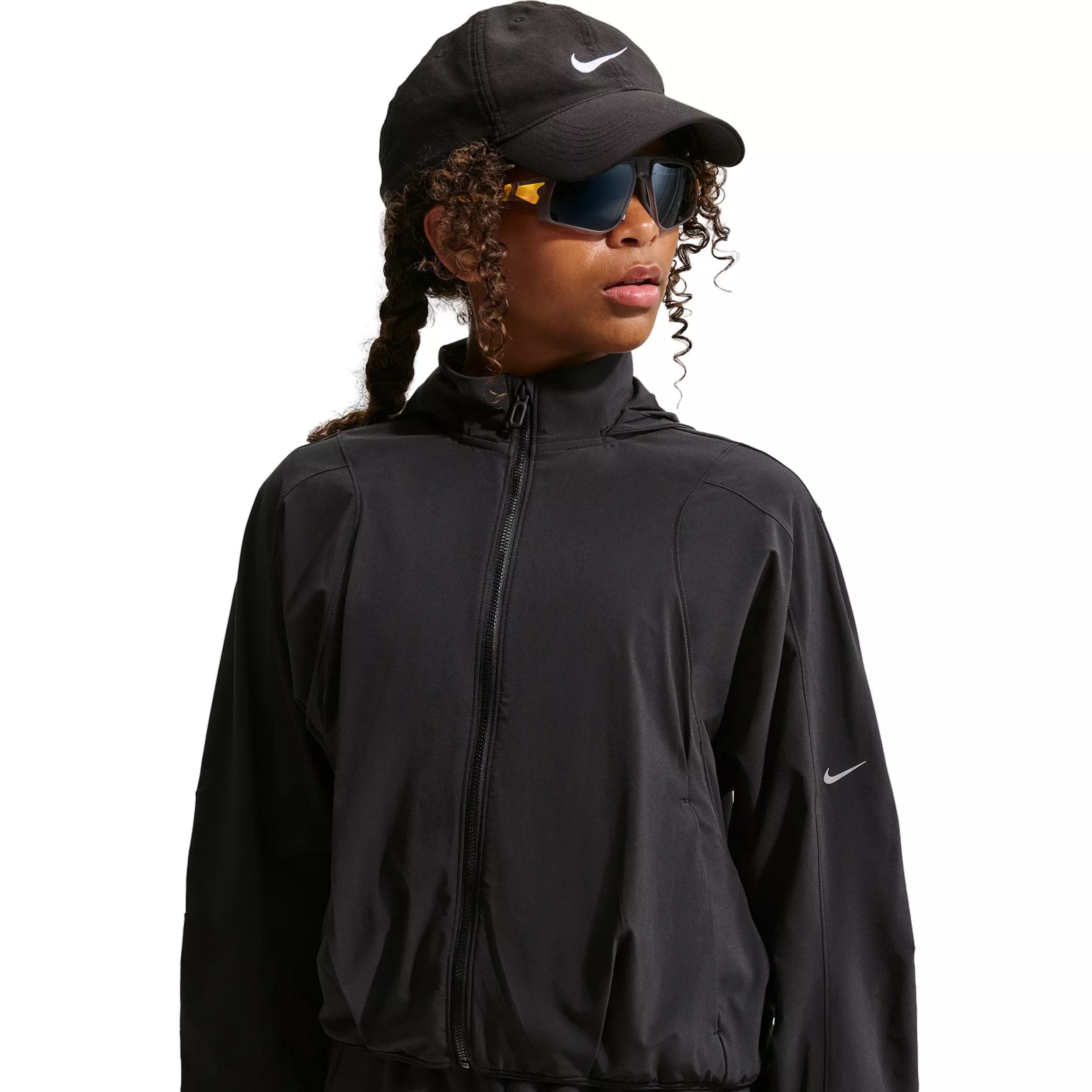 Nike Big Girls' MAVN Water-Repellent UV Woven Jacket -Black - BLACK