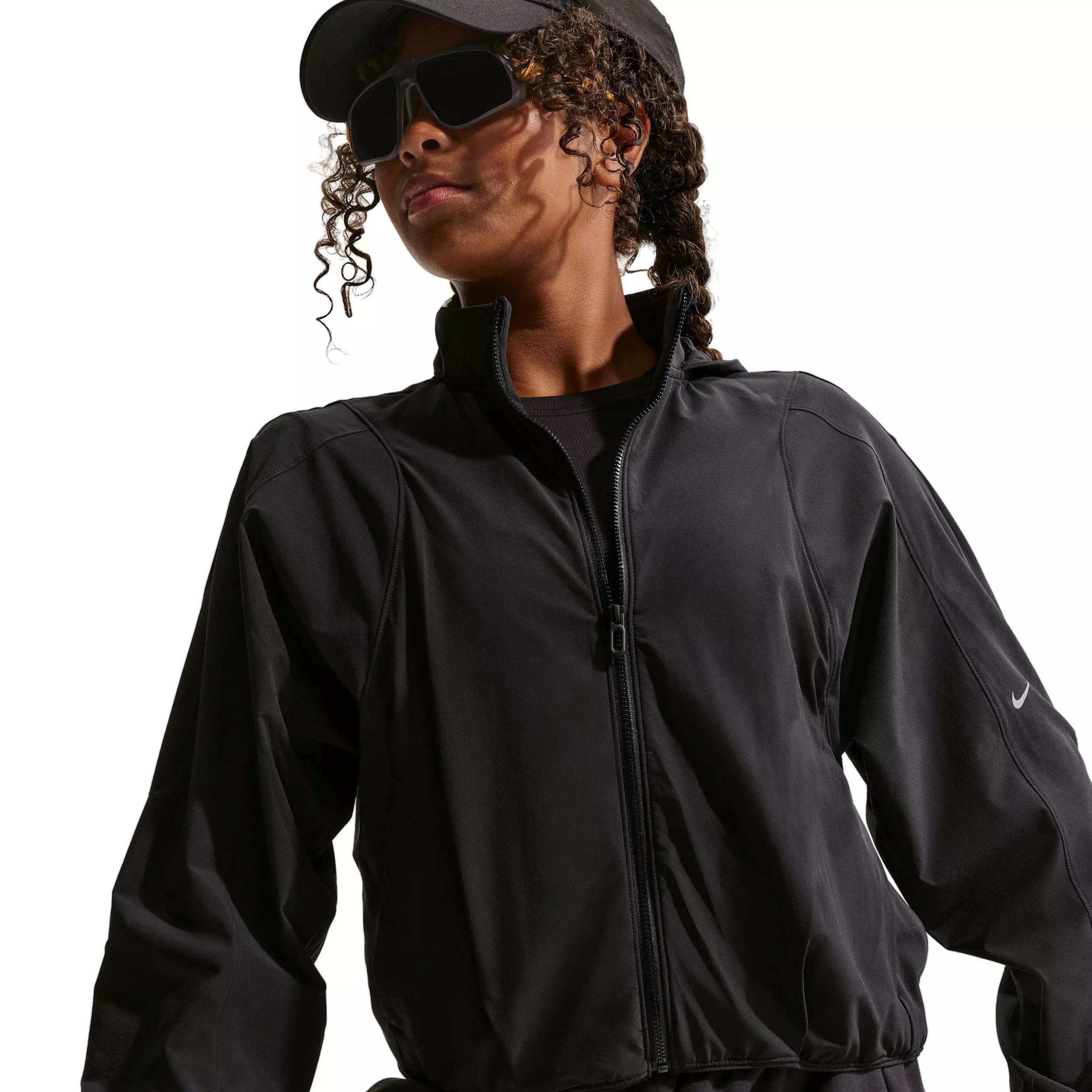 Nike Big Girls' MAVN Water-Repellent UV Woven Jacket -Black - BLACK