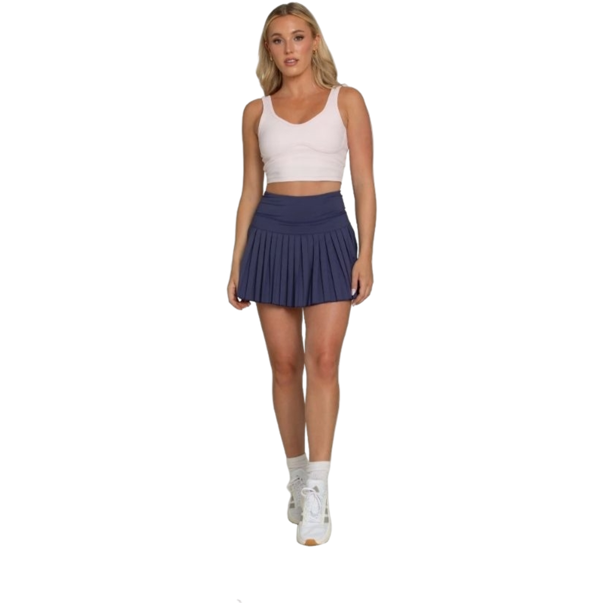 Gold Hinge Women's Lined Crop Bra Tank - Baby Pink - PINK Thumbnail View 5