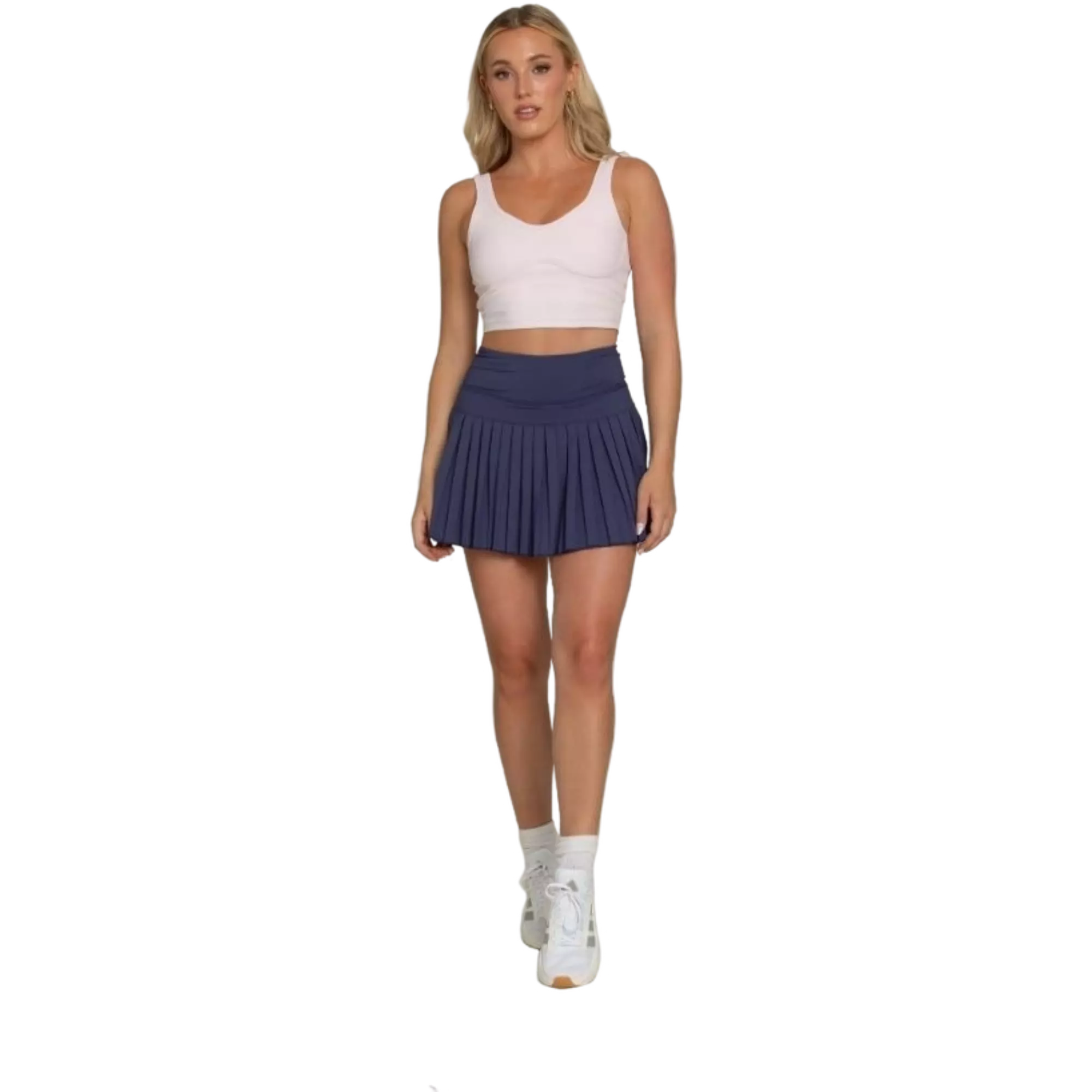 Gold Hinge Women's Lined Crop Bra Tank - Baby Pink - PINK