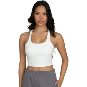 Gold Hinge Women's Racerback Crop Tank - White