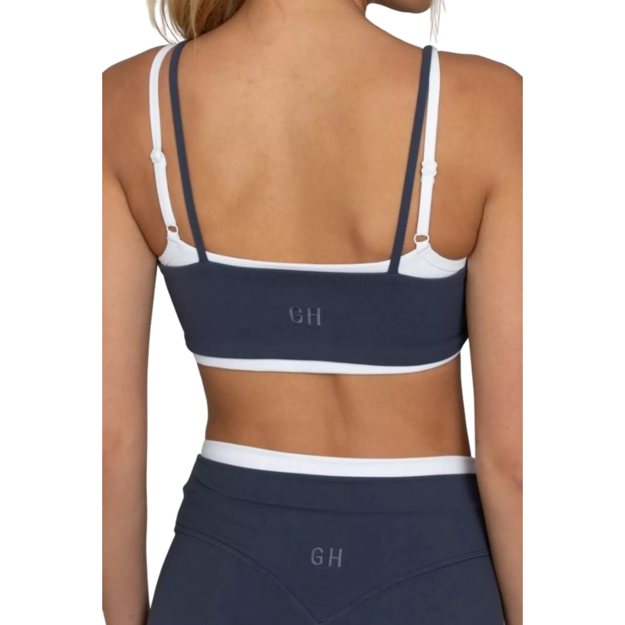 Gold Hinge Women's Double StrydeForm Crop Tank - Bluewash - NAVY