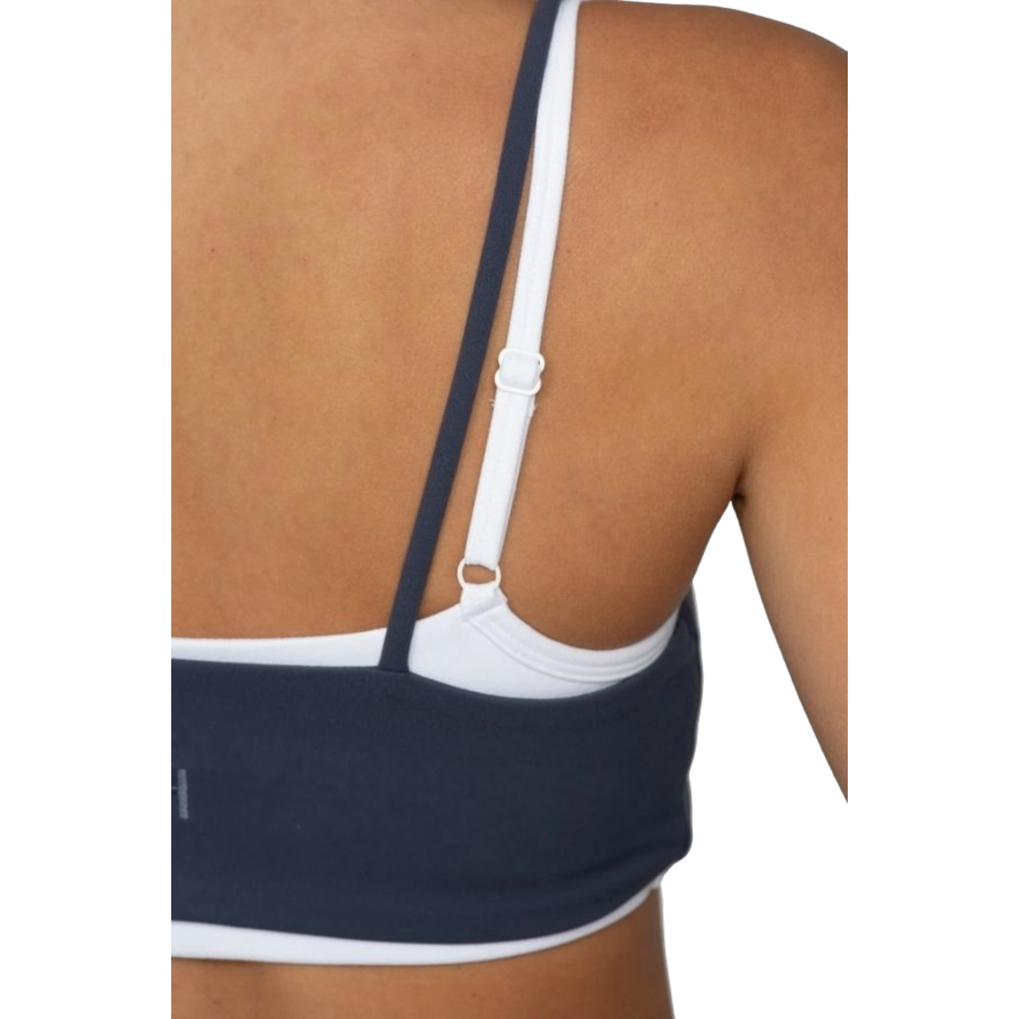 Gold Hinge Women's Double StrydeForm Crop Tank - Bluewash - NAVY Thumbnail View 6