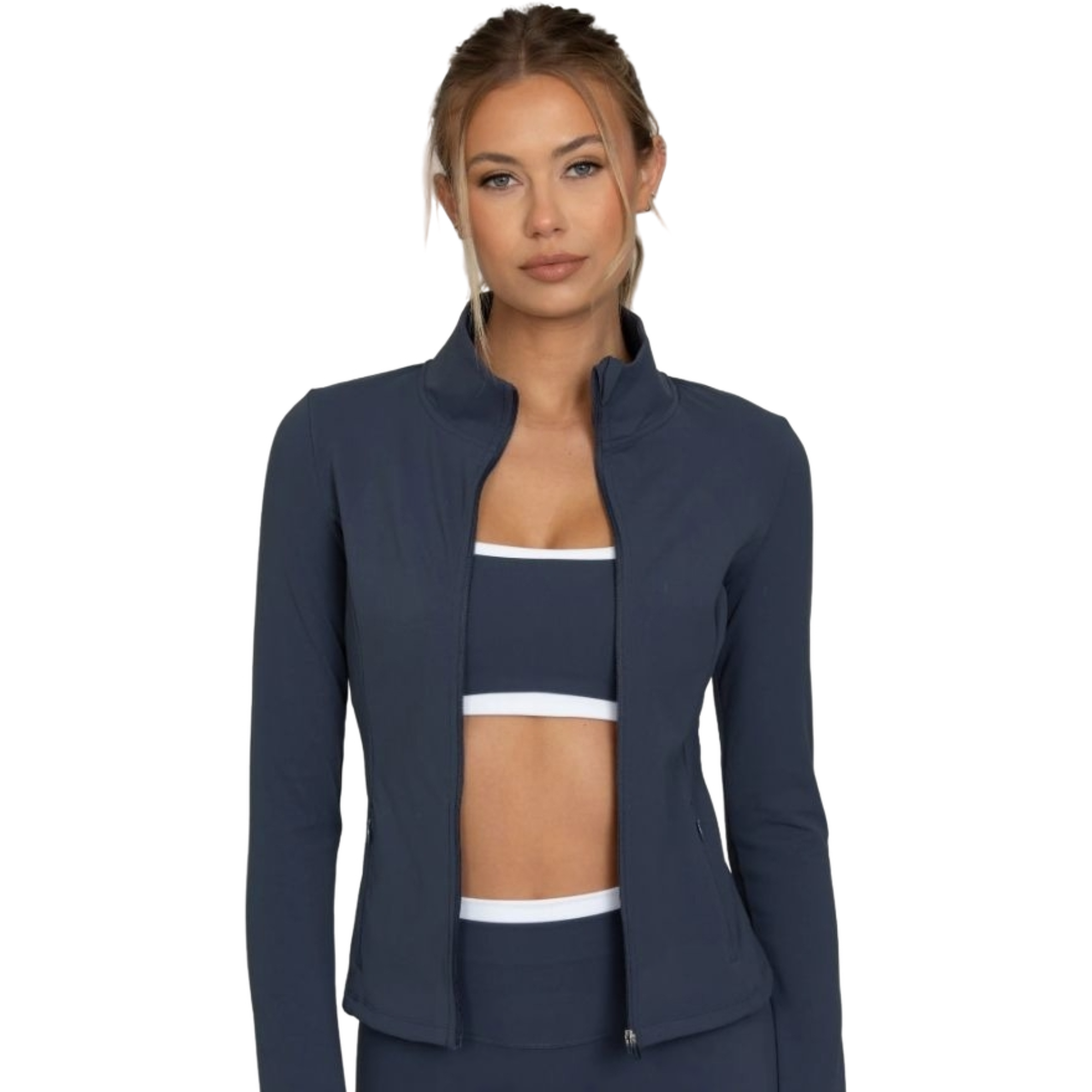 Gold Hinge Women's StrydeForm Full Zip Top - Bluewash - NAVY Thumbnail View 3