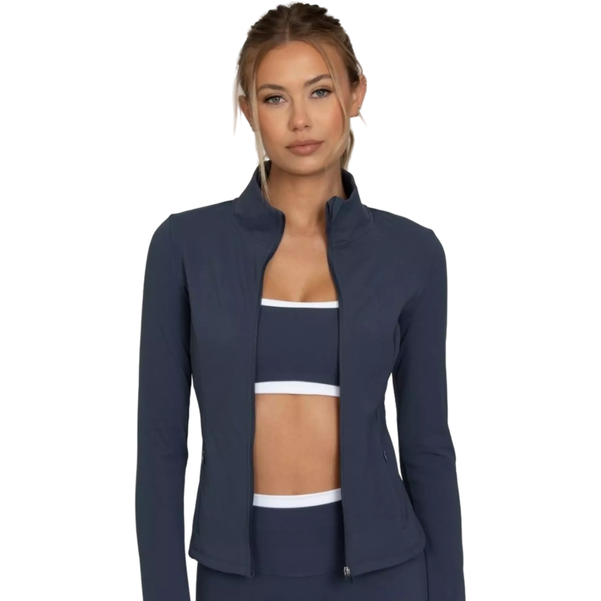 Gold Hinge Women's StrydeForm Full Zip Top - Bluewash - NAVY