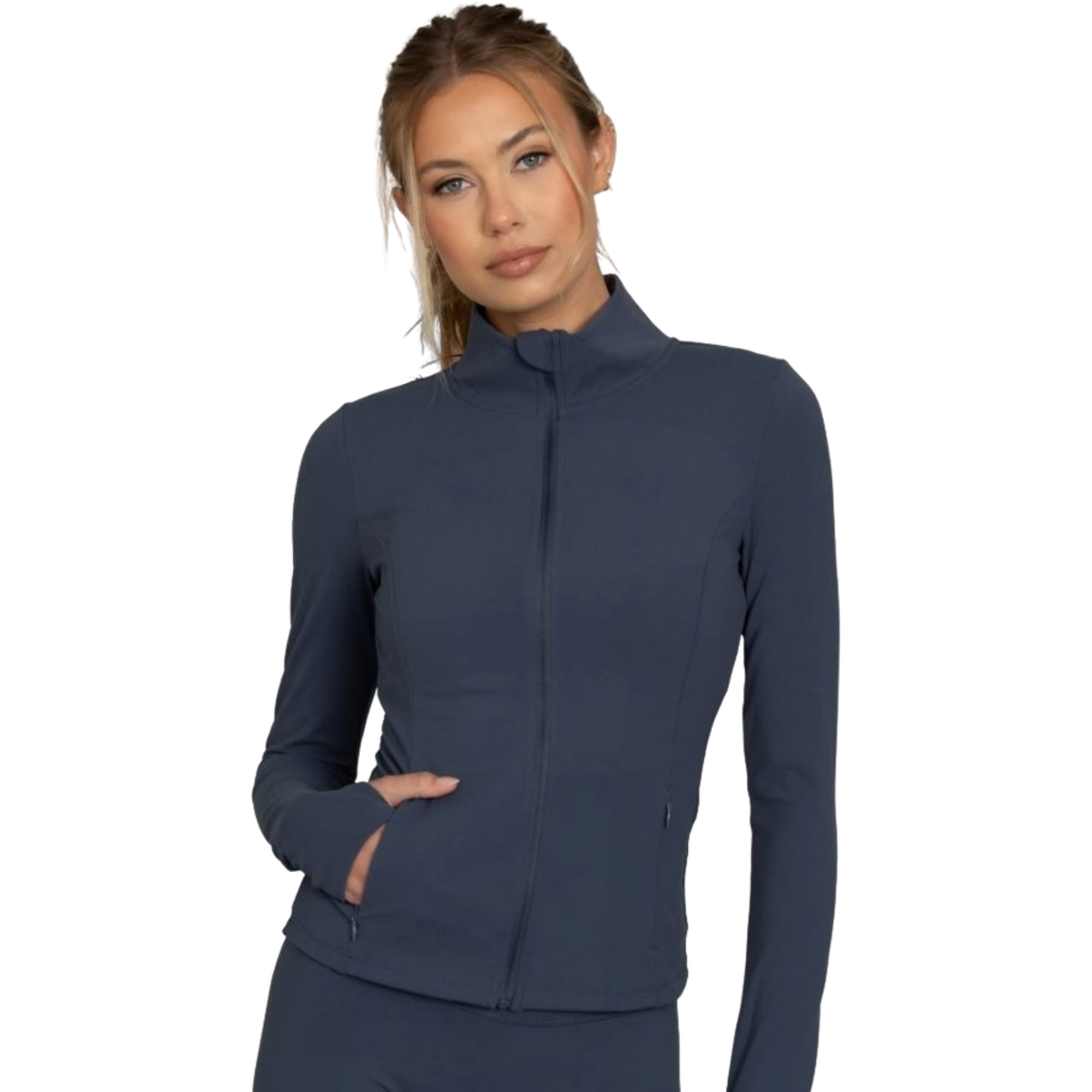 Gold Hinge Women's StrydeForm Full Zip Top - Bluewash - NAVY Thumbnail View 4