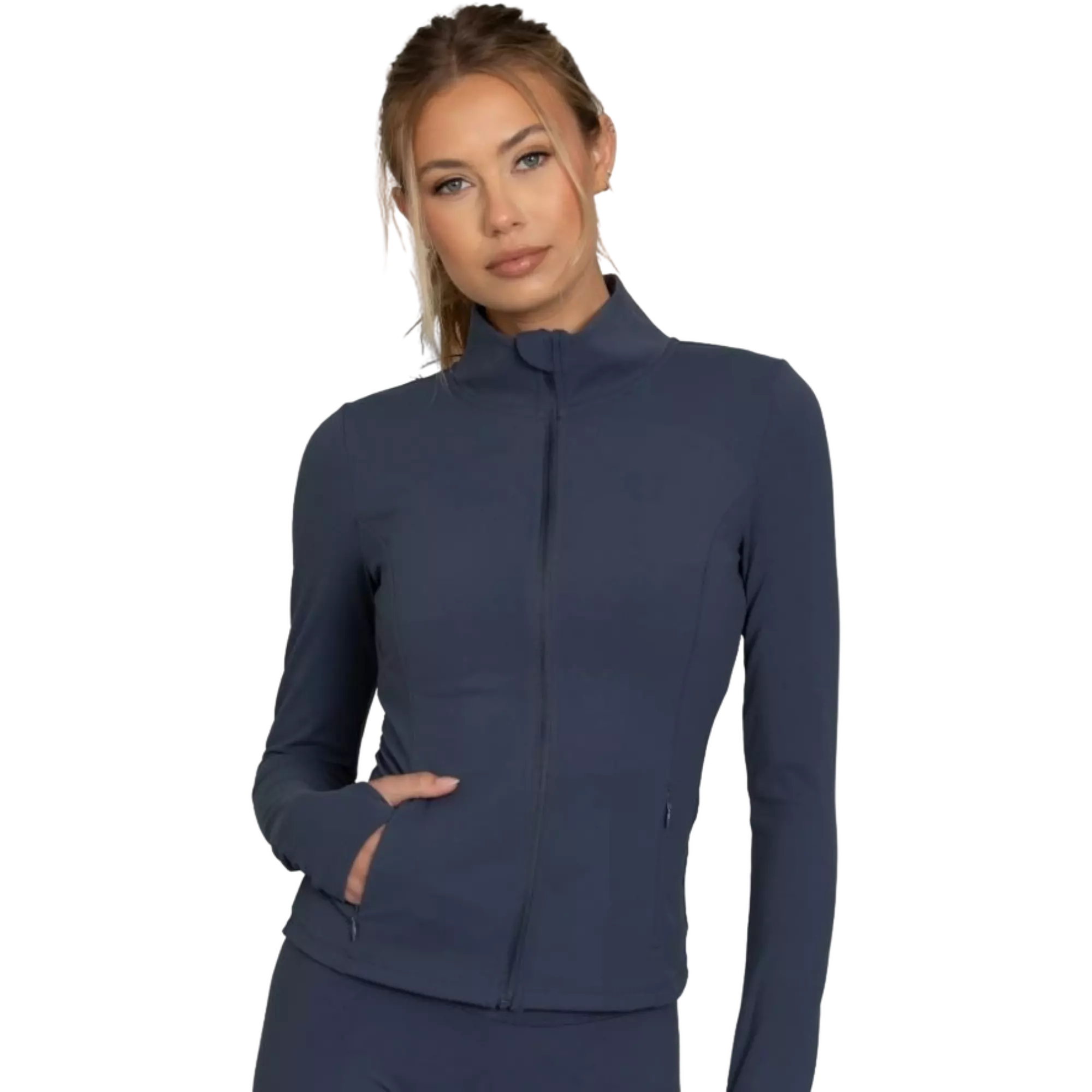 Gold Hinge Women's StrydeForm Full Zip Top - Bluewash - NAVY