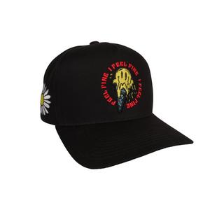 Field Grade Drippy Smiley Snapback Cap-Black
