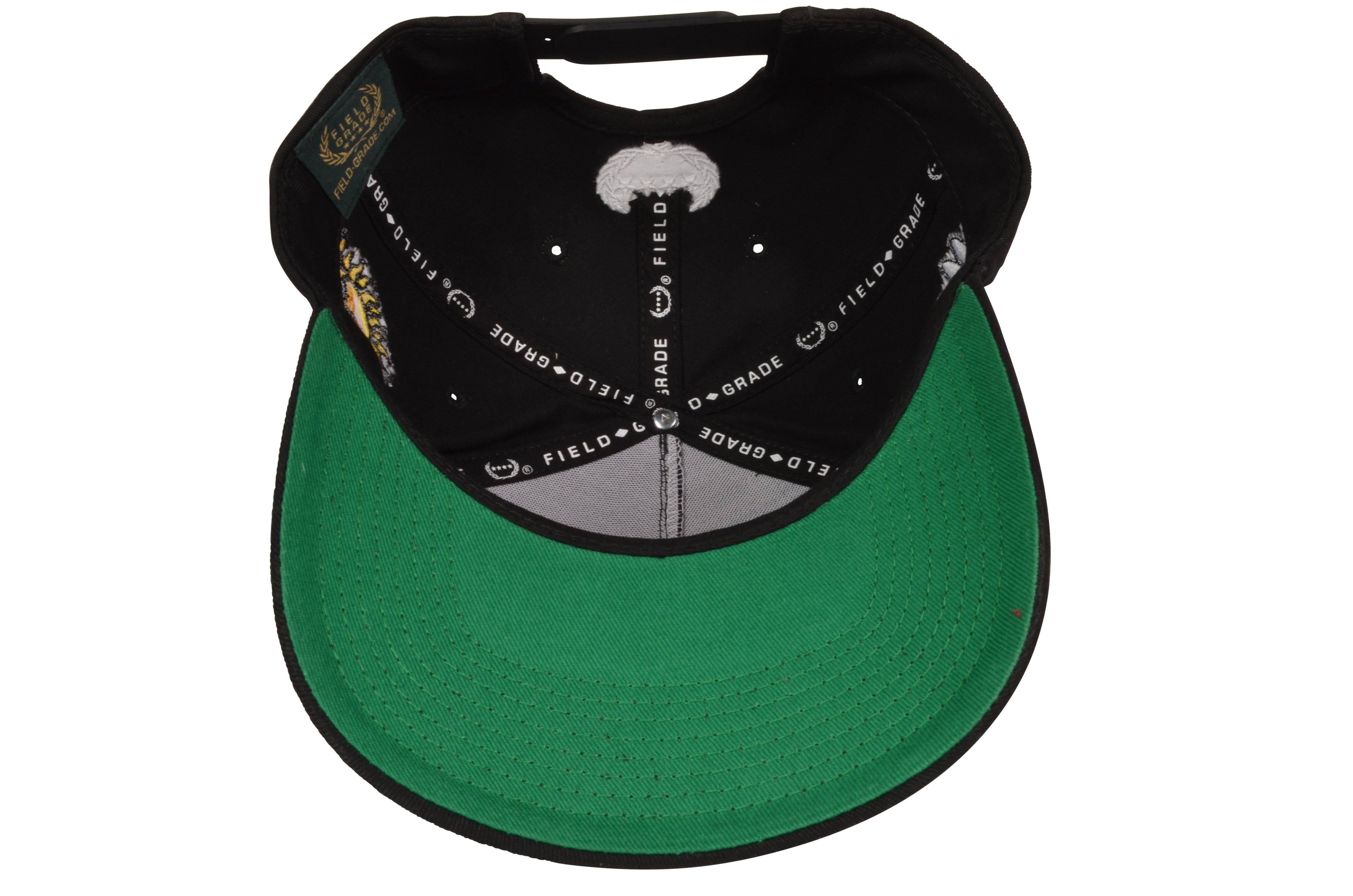 Field Grade Drippy Smiley Snapback Cap-Black - BLACK Thumbnail View 5
