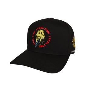 Field Grade Drippy Smiley Snapback Cap-Black