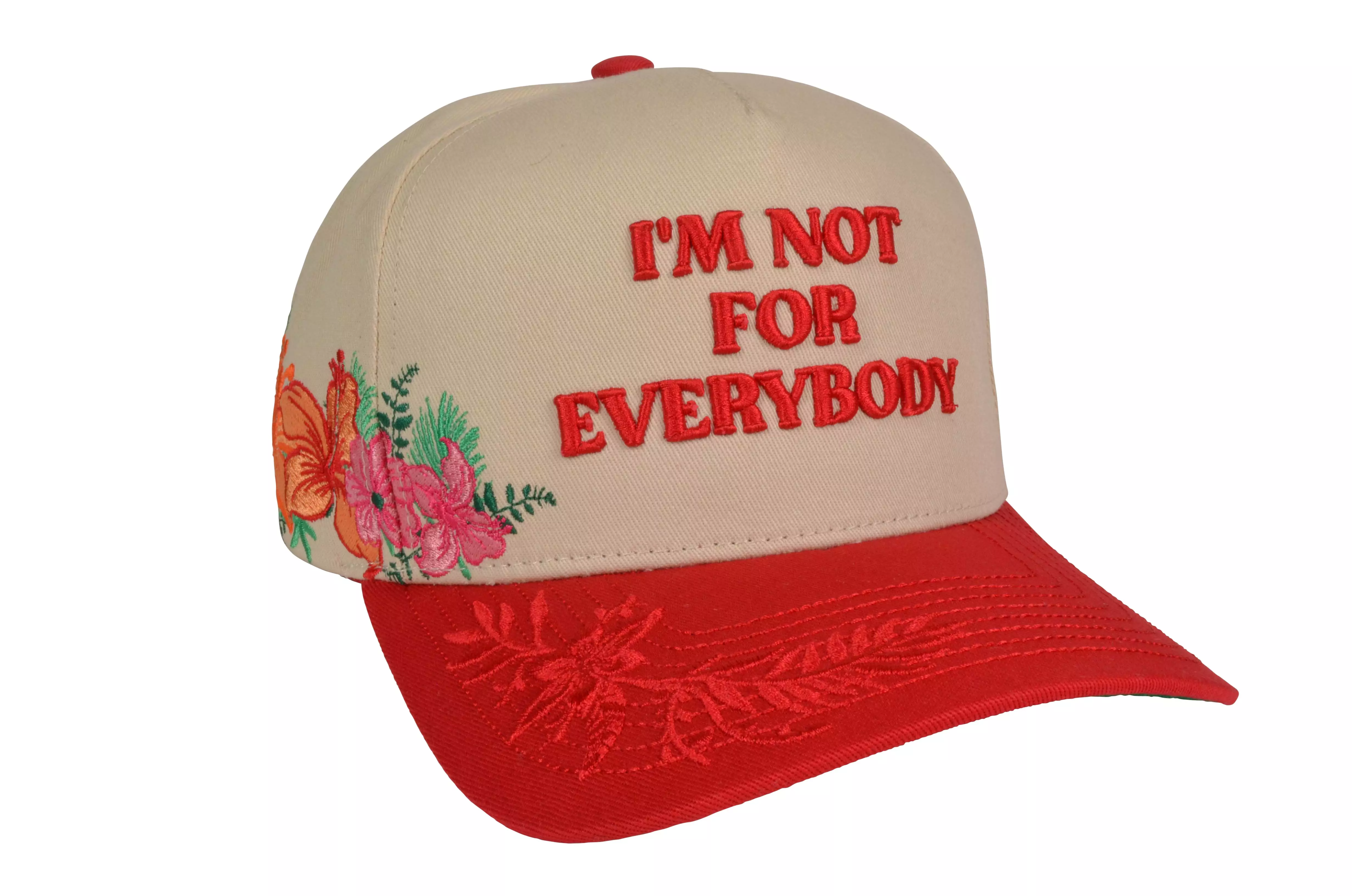 Field Grade Not Impressed Snapback Cap-Cream/Red - RED