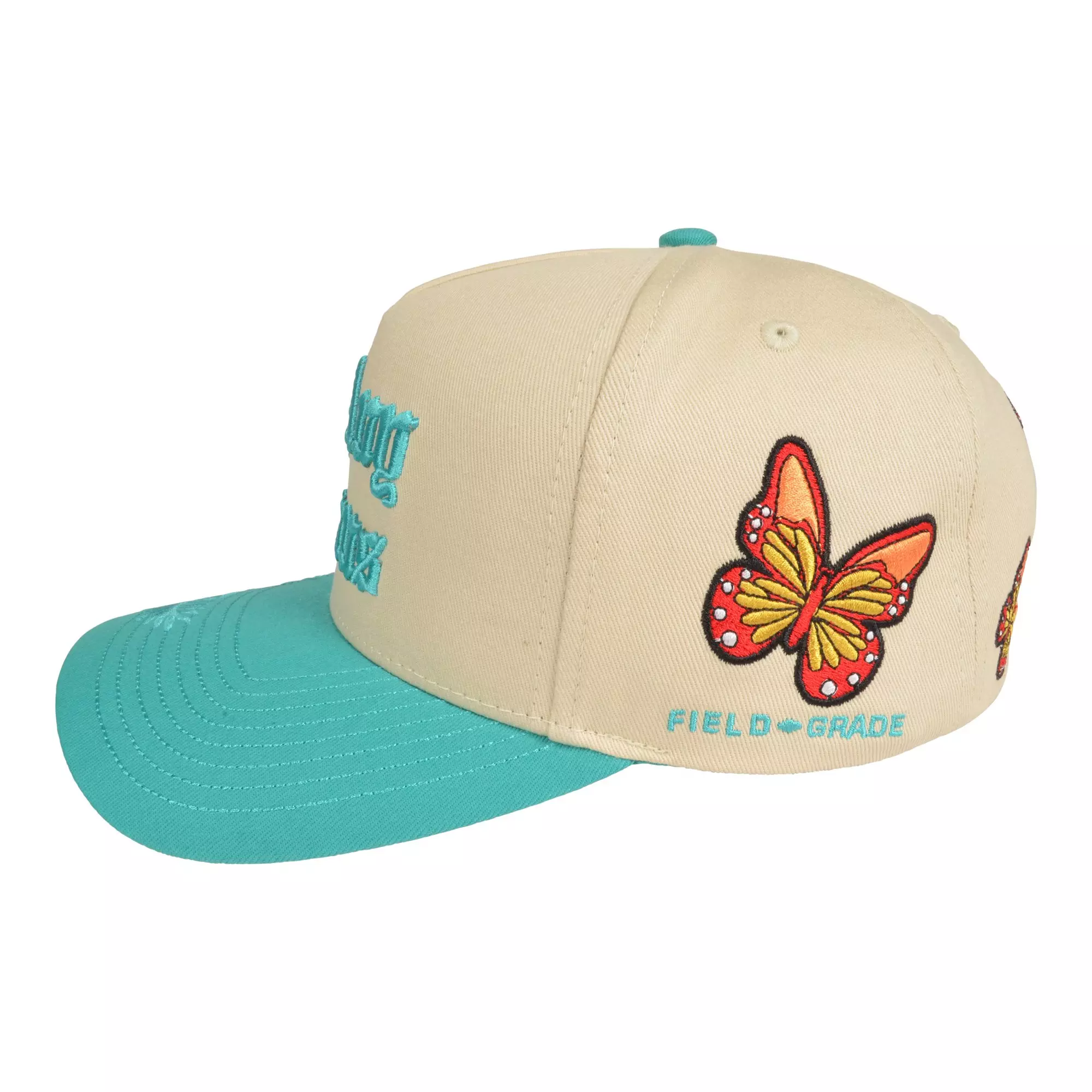 Field Grade By Any Means Snapback Cap-Cream - TEAL