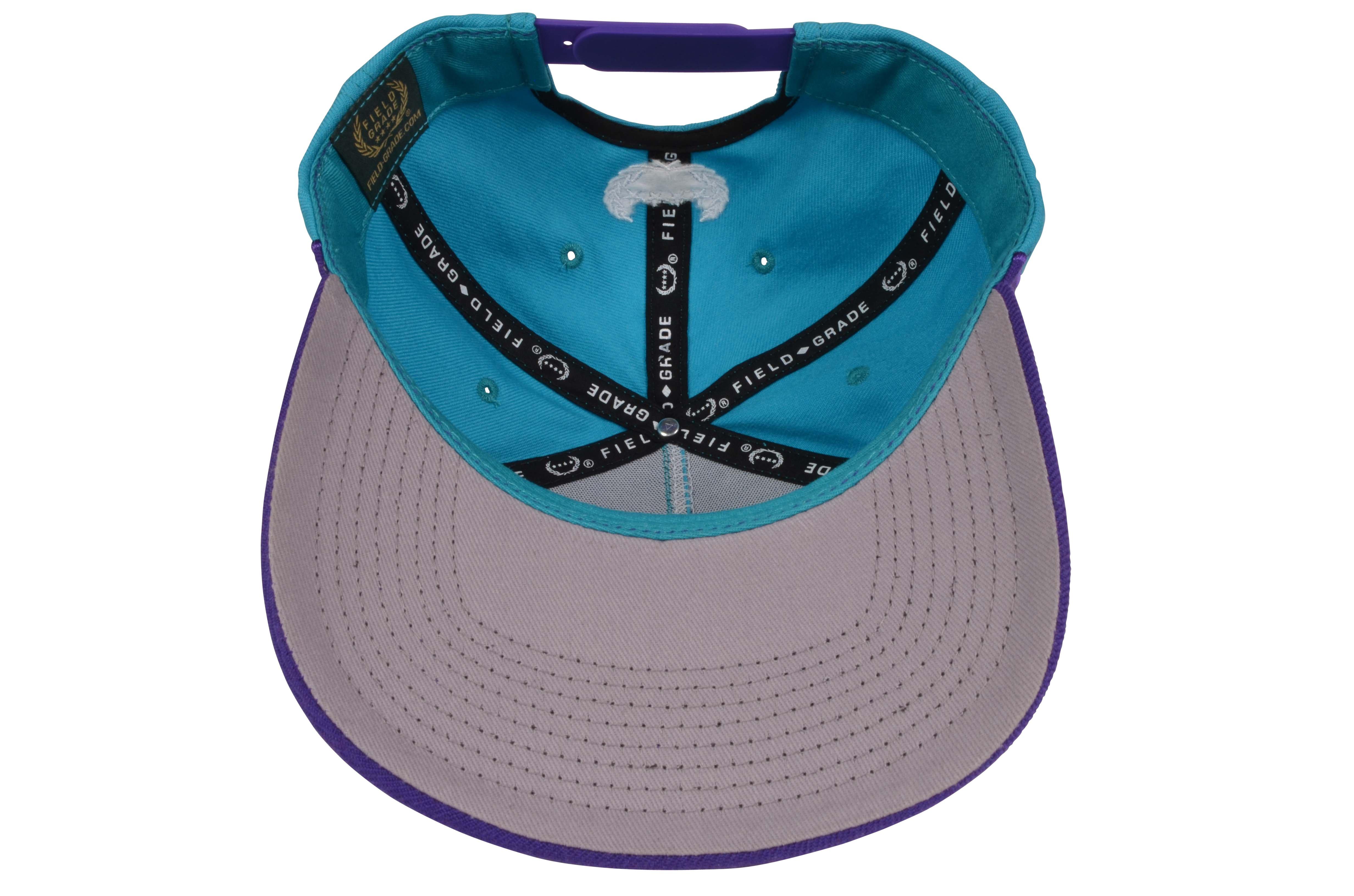 Field Grade Shooters Shoot Snapback Cap-Teal/Purple - PURPLE/TEAL Thumbnail View 4