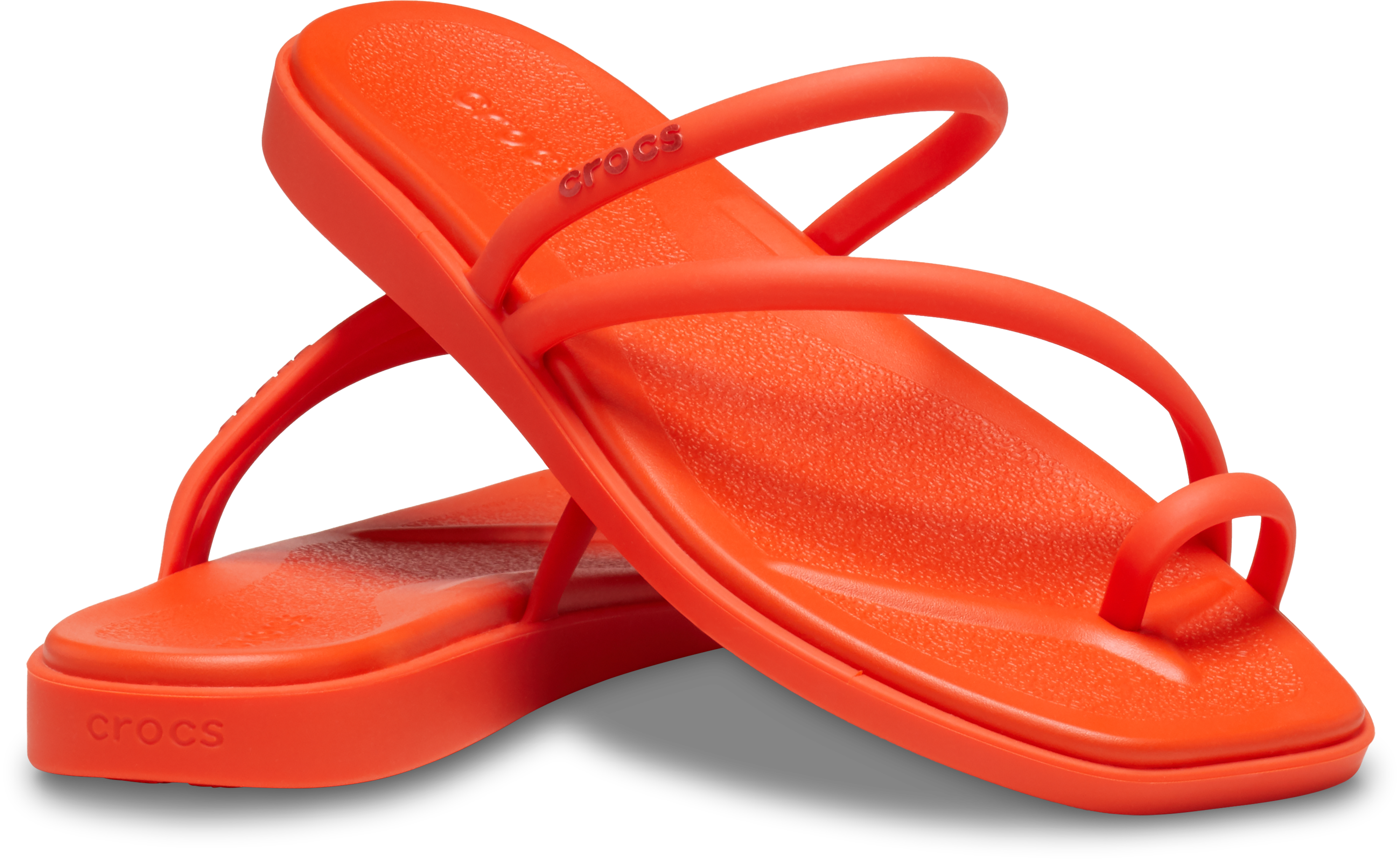 Crocs Miami Toe Loop "Lava" Women's Sandal - ORANGE Thumbnail View 4