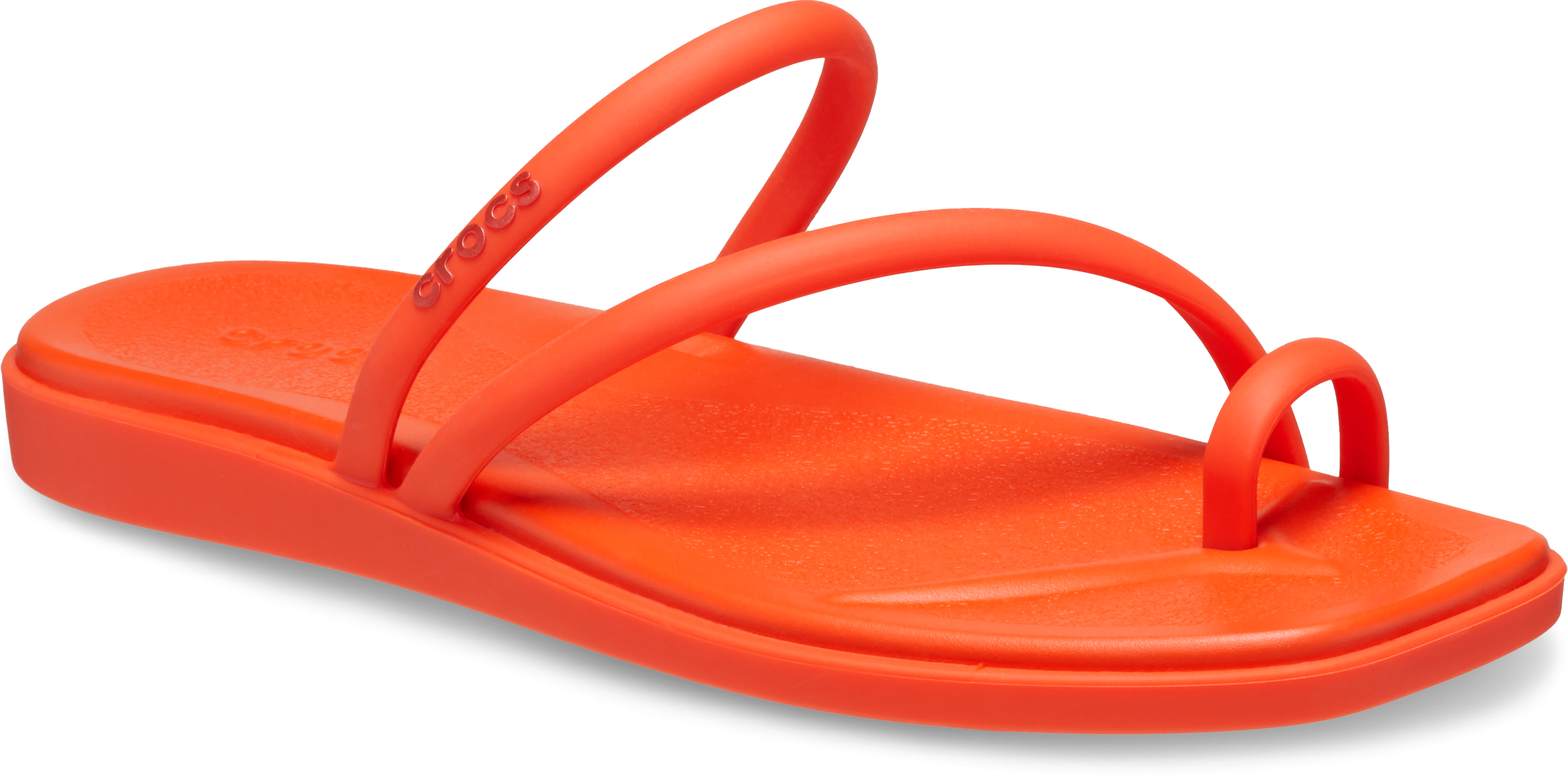 CROCS Red and Orange Sandals Vibrant Style Crocs Classic (Womens 8 Mens 6) Lined Overpuff Clogs Lava  main image 4