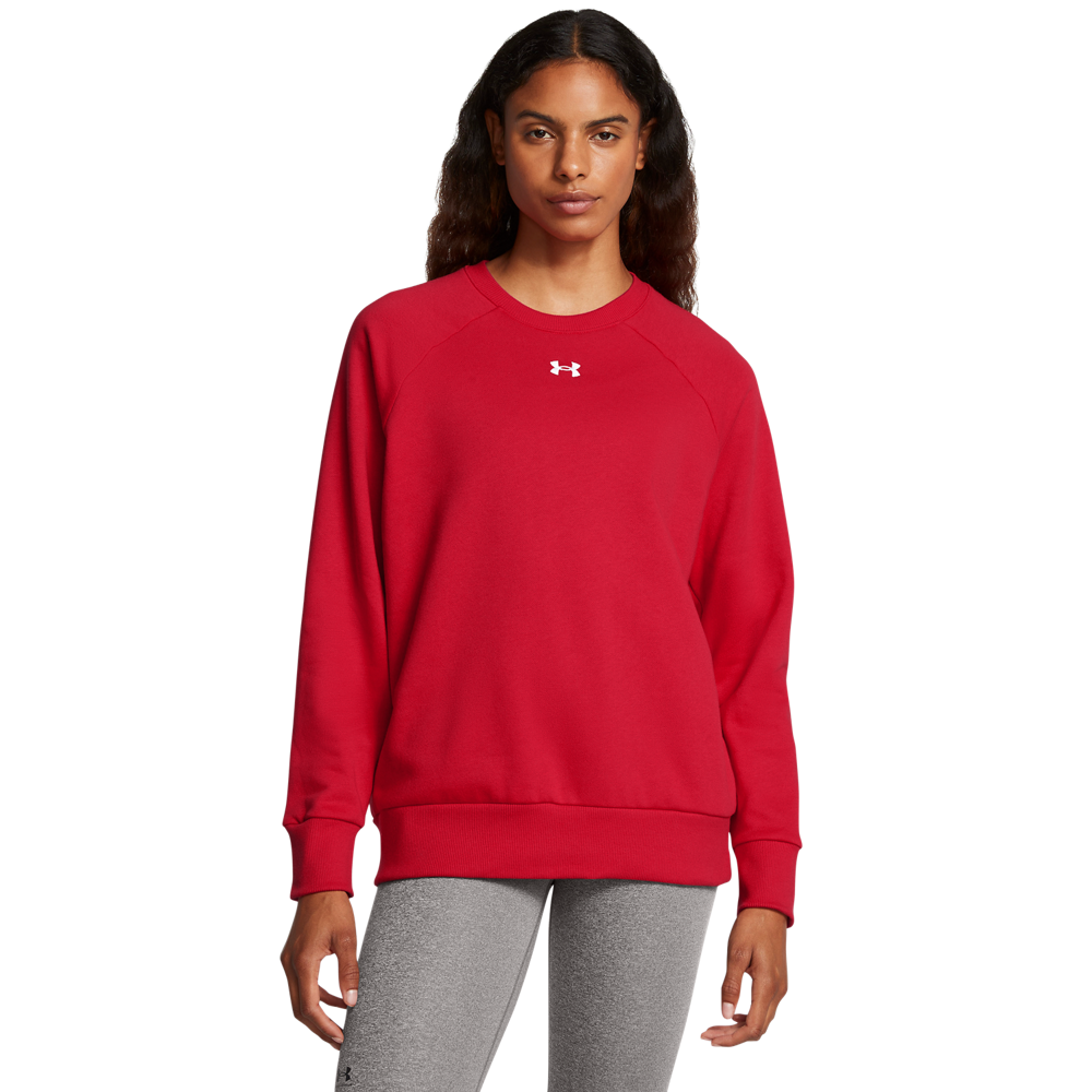 Under Armour Women's Rival Fleece Crew - RED Thumbnail View 1