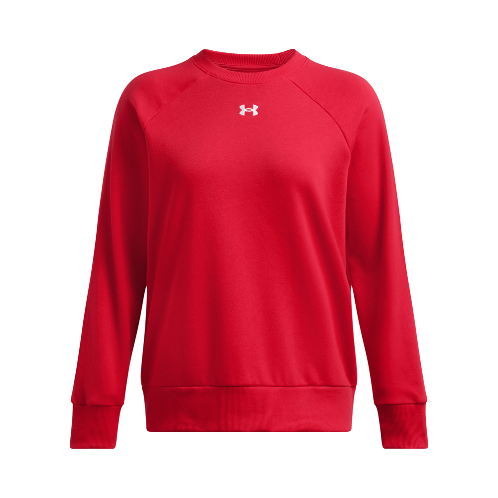 Under Armour Women's Rival Fleece Crew - RED Thumbnail View 4
