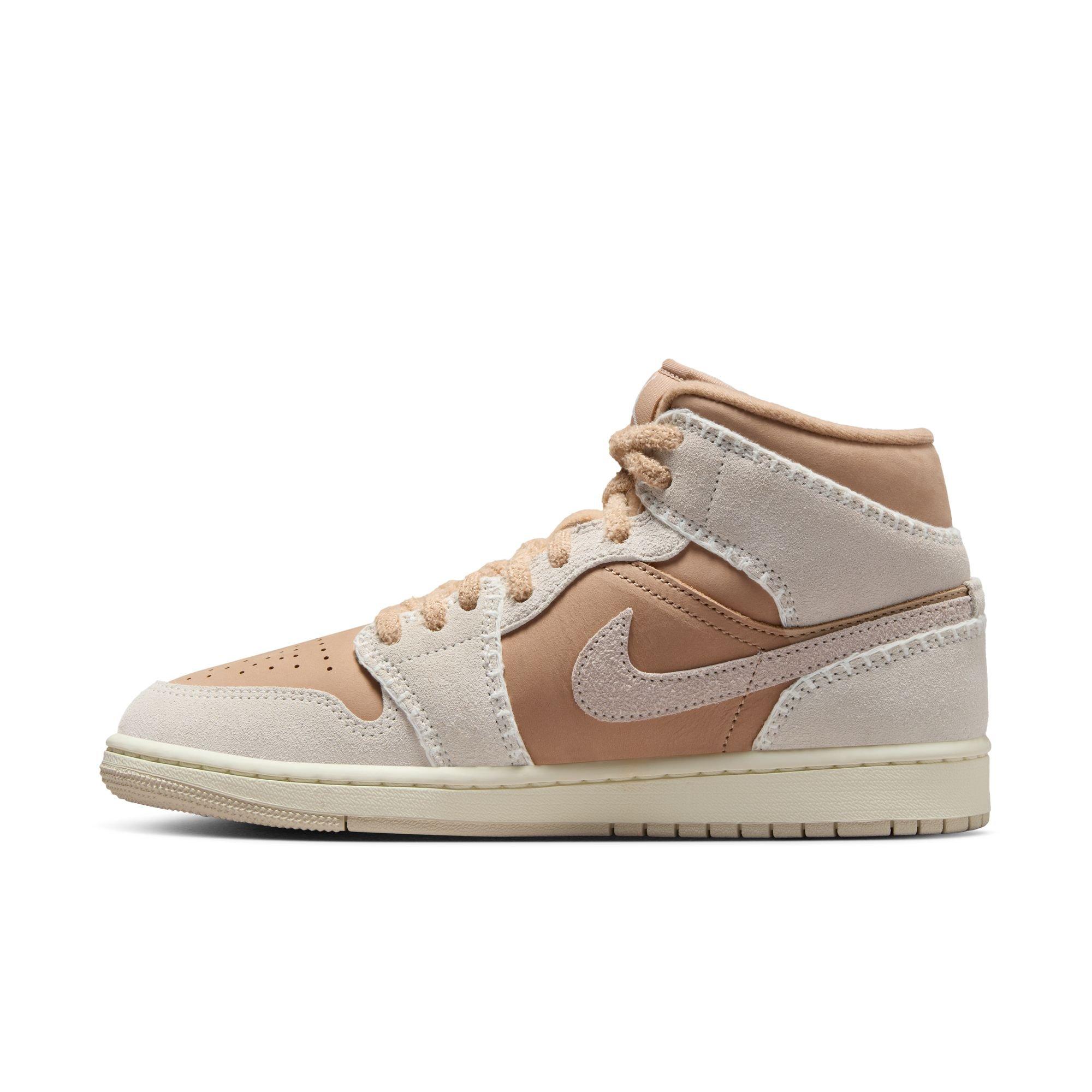 Jordan 1 Mid SE "Hemp/Lt Orewood Brn/Sail" Women's Shoe - TAN Thumbnail View 4