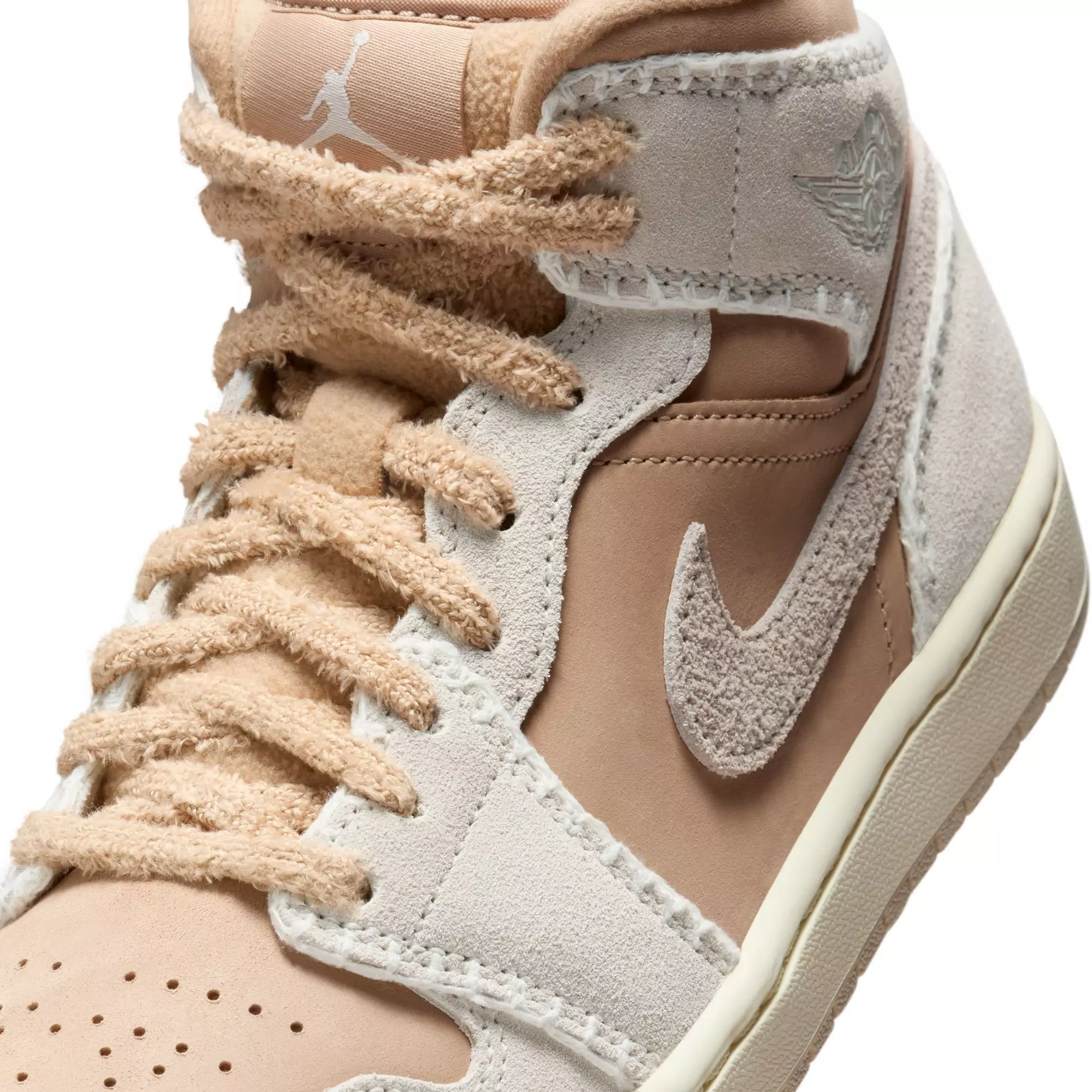 Jordan 1 Mid SE "Hemp/Lt Orewood Brn/Sail" Women's Shoe - TAN