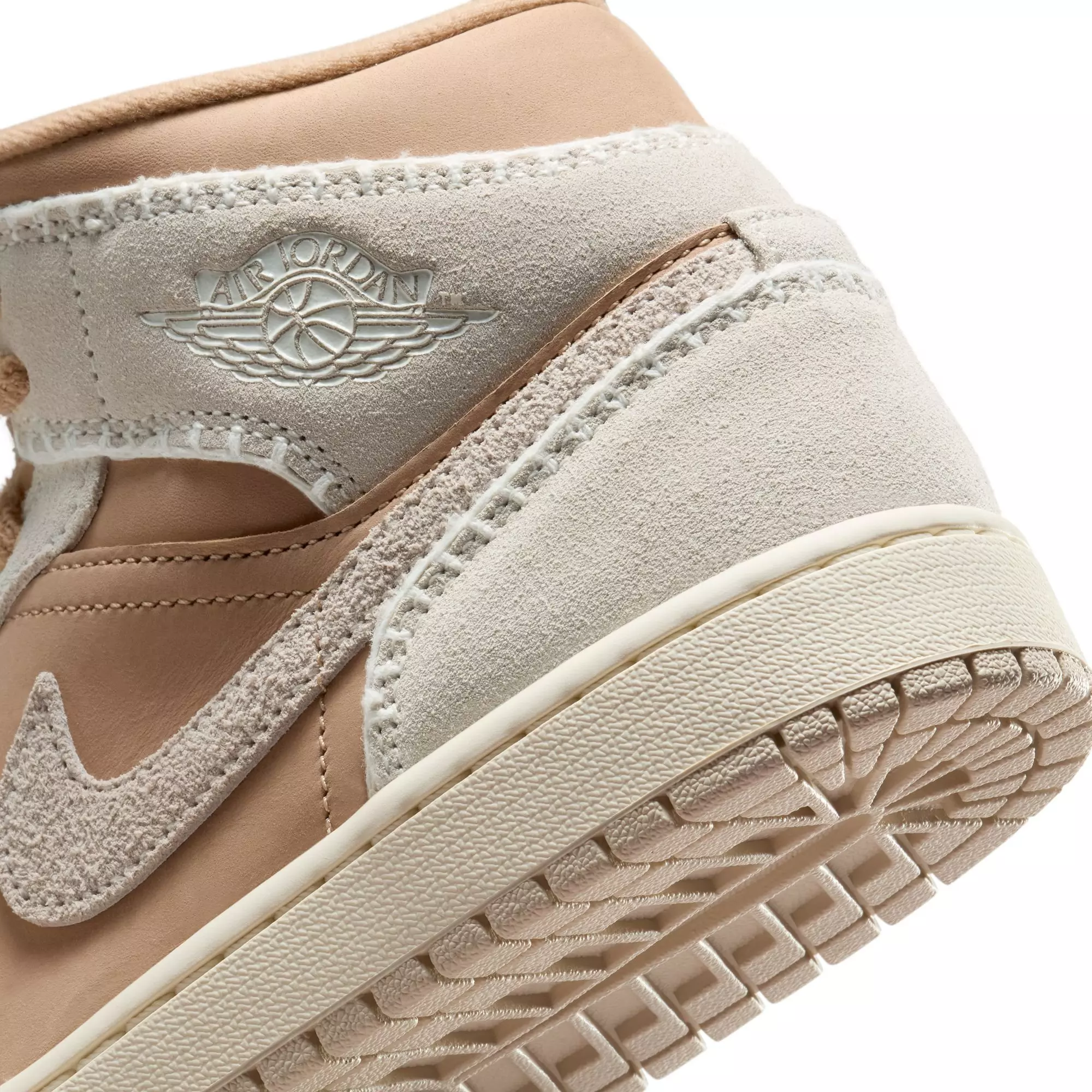 Jordan 1 Mid SE "Hemp/Lt Orewood Brn/Sail" Women's Shoe - TAN