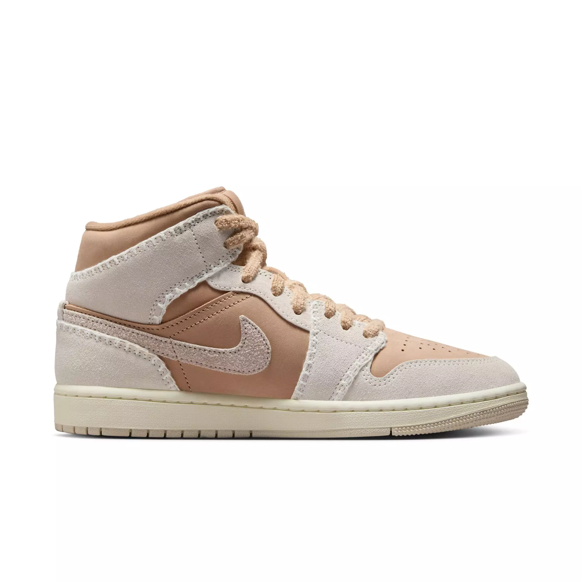 Jordan 1 Mid SE "Hemp/Lt Orewood Brn/Sail" Women's Shoe - TAN