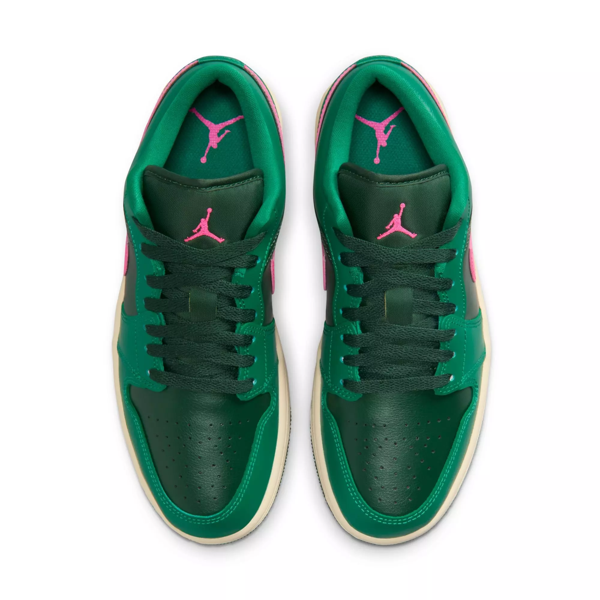 Jordan 1 Low "Malachite/Fir/Pink Blast/Coconut Milk" Women's Shoe - GREEN/PINK