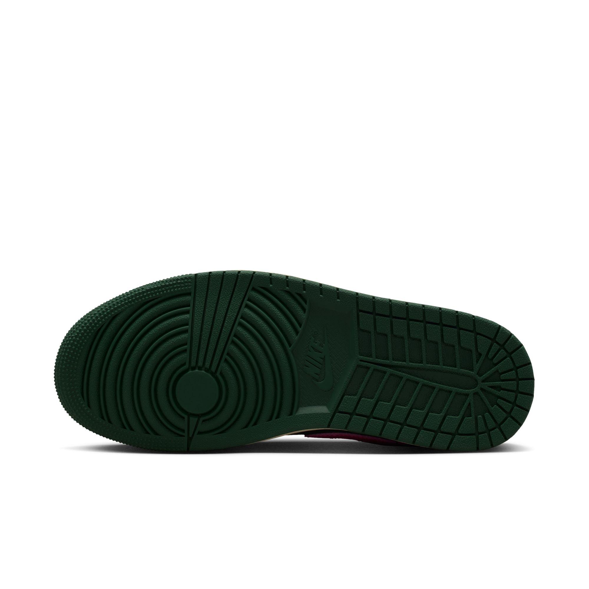 Jordan 1 Low "Malachite/Fir/Pink Blast/Coconut Milk" Women's Shoe - GREEN/PINK Thumbnail View 9