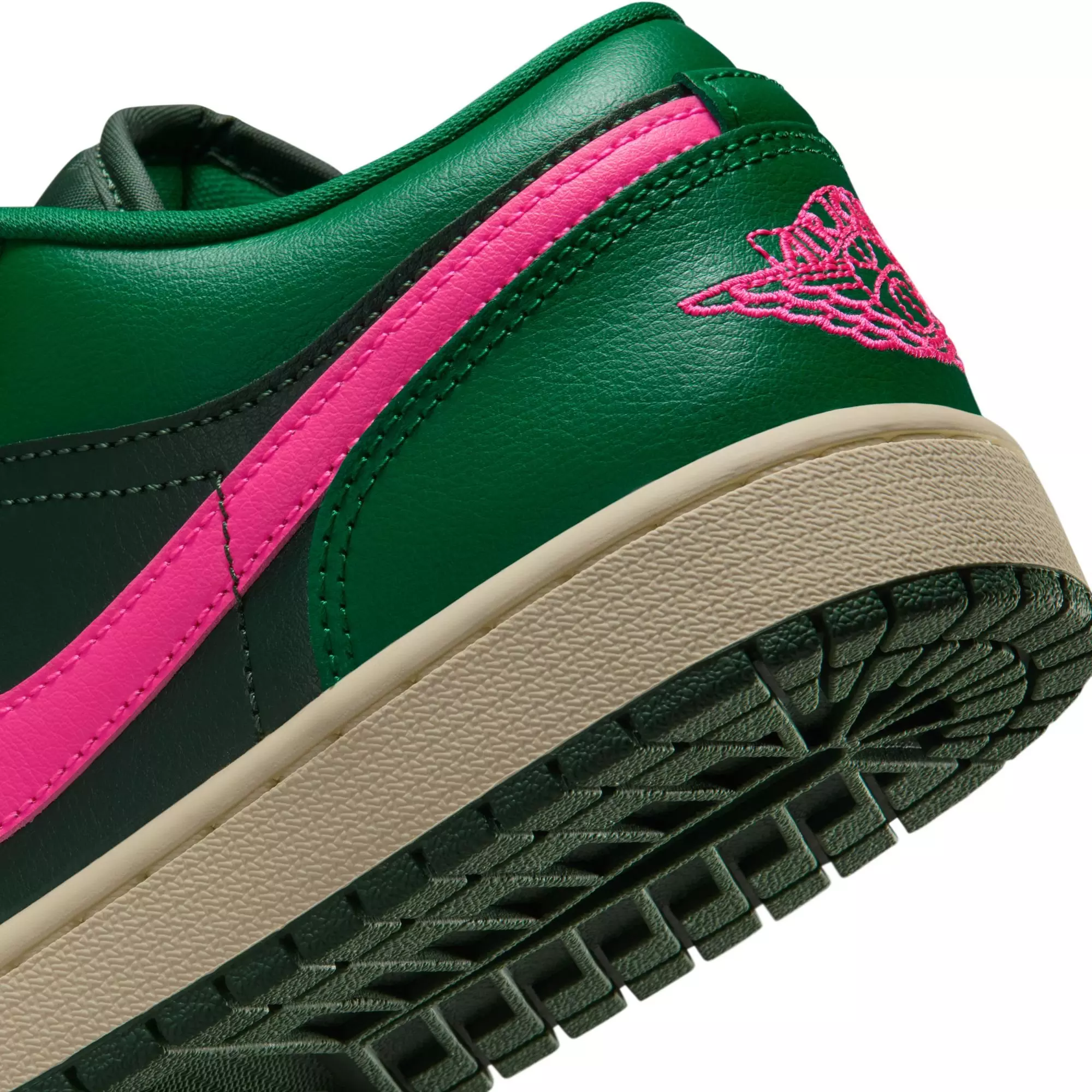 Jordan 1 Low "Malachite/Fir/Pink Blast/Coconut Milk" Women's Shoe - GREEN/PINK