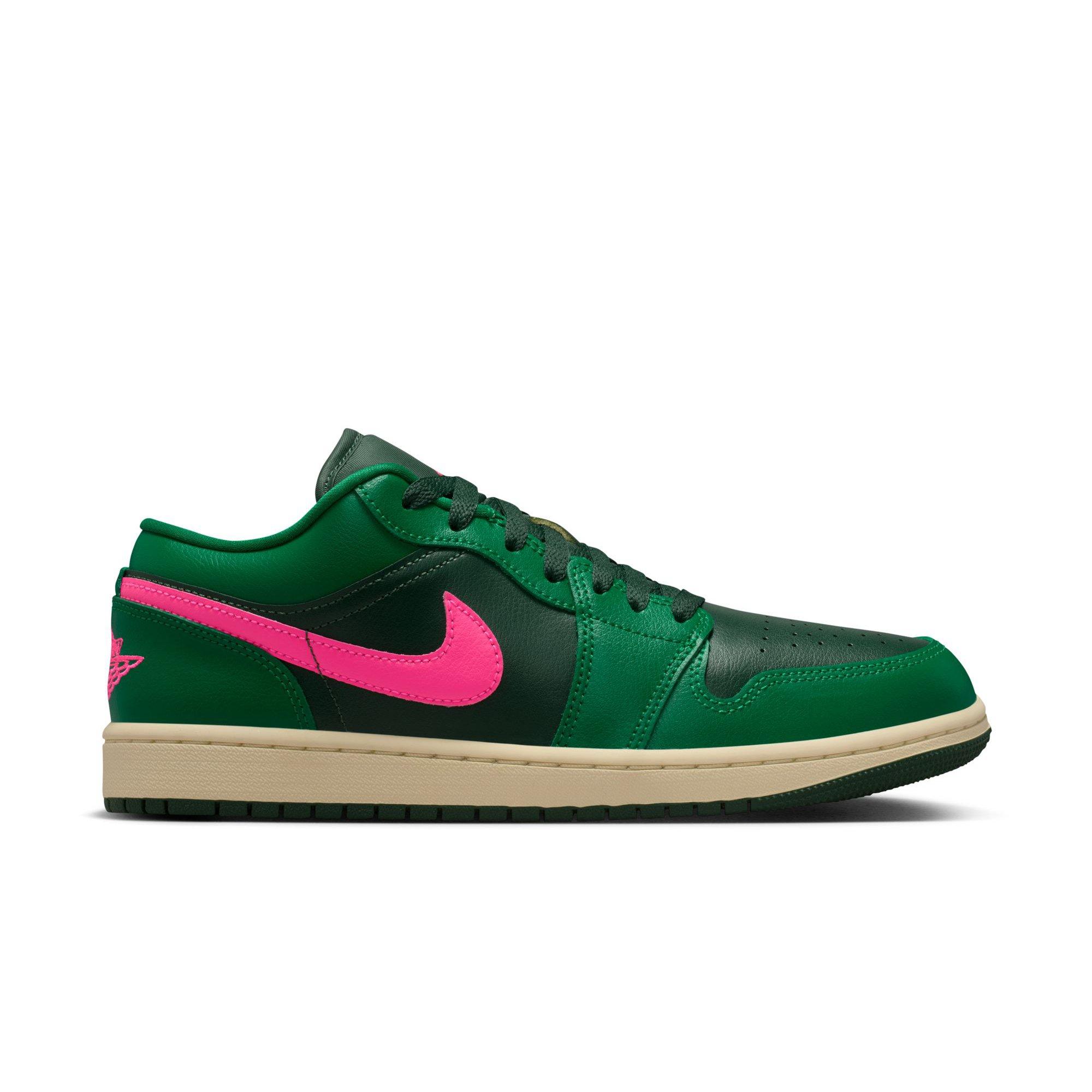 Jordan 1 Low "Malachite/Fir/Pink Blast/Coconut Milk" Women's Shoe - GREEN/PINK Thumbnail View 1