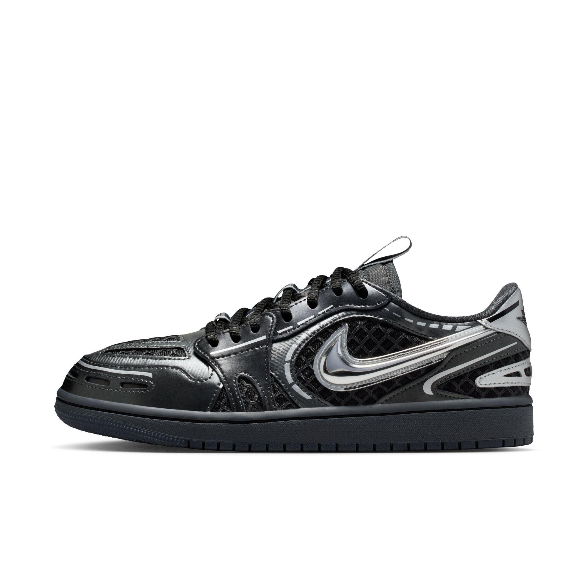 Jordan 1 Low Method of Make "Black/Metallic Silver/White/Anthracite" Women's Shoe - BLACK/SILVER Thumbnail View 3