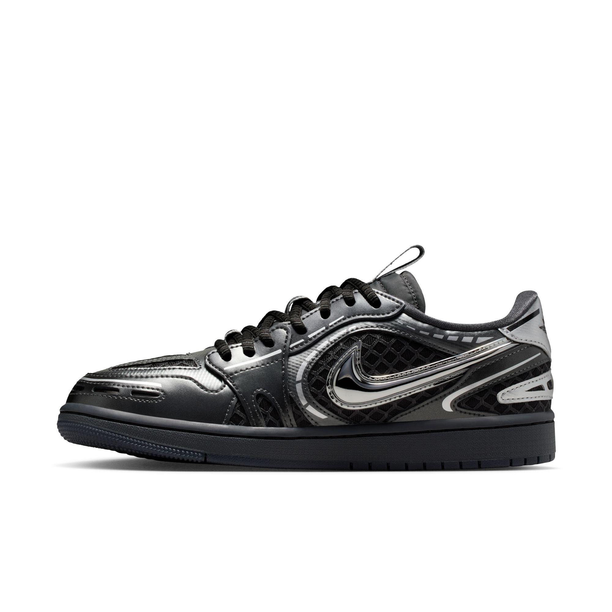 Jordan 1 Low Method of Make "Black/Metallic Silver/White/Anthracite" Women's Shoe - BLACK/SILVER Thumbnail View 4