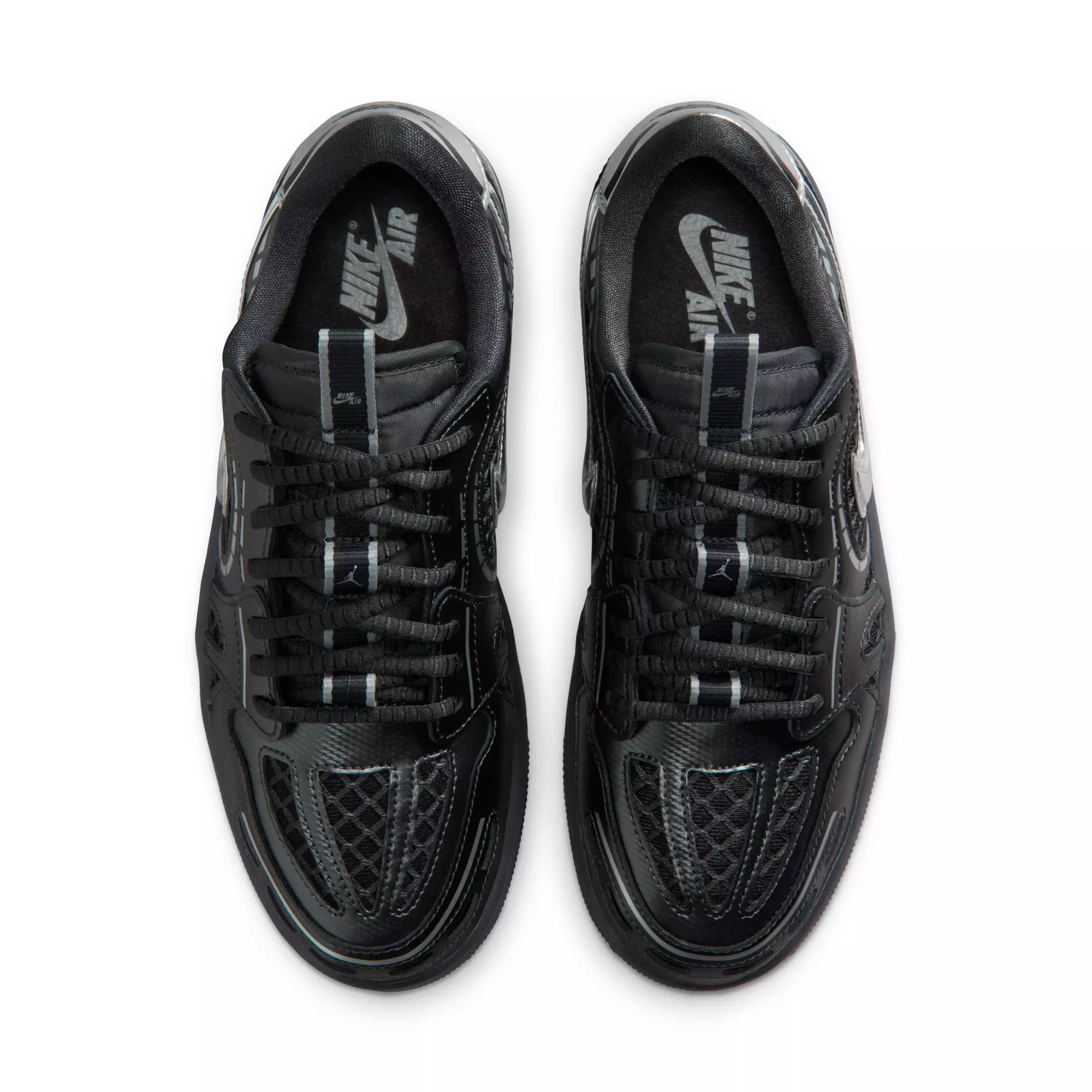 Jordan 1 Low Method of Make "Black/Metallic Silver/White/Anthracite" Women's Shoe - BLACK/SILVER