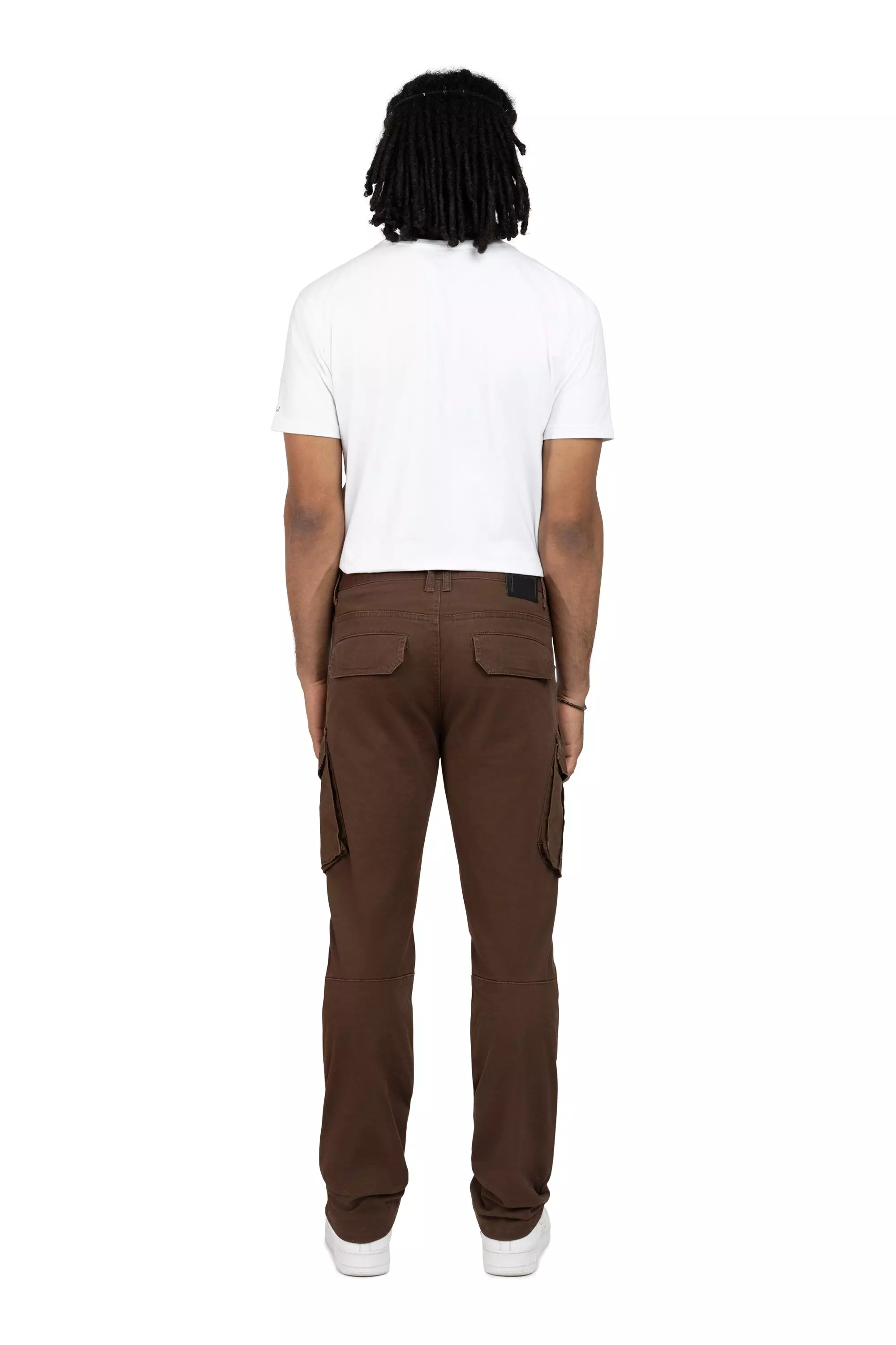 Smoke Rise Men's Straight Fit Twill Essentials Cargo Pants - Bison - BROWN