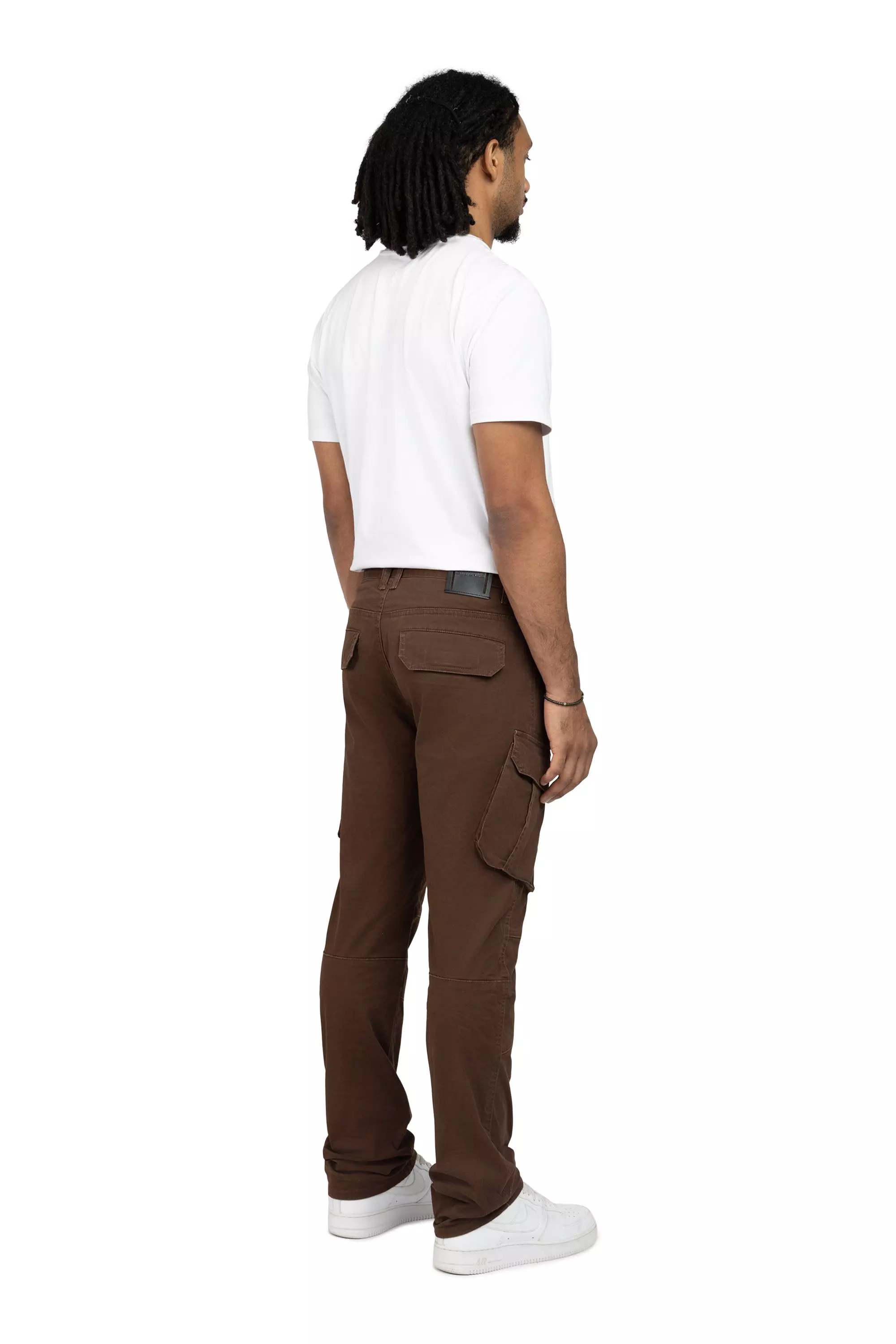 Smoke Rise Men's Straight Fit Twill Essentials Cargo Pants - Bison - BROWN