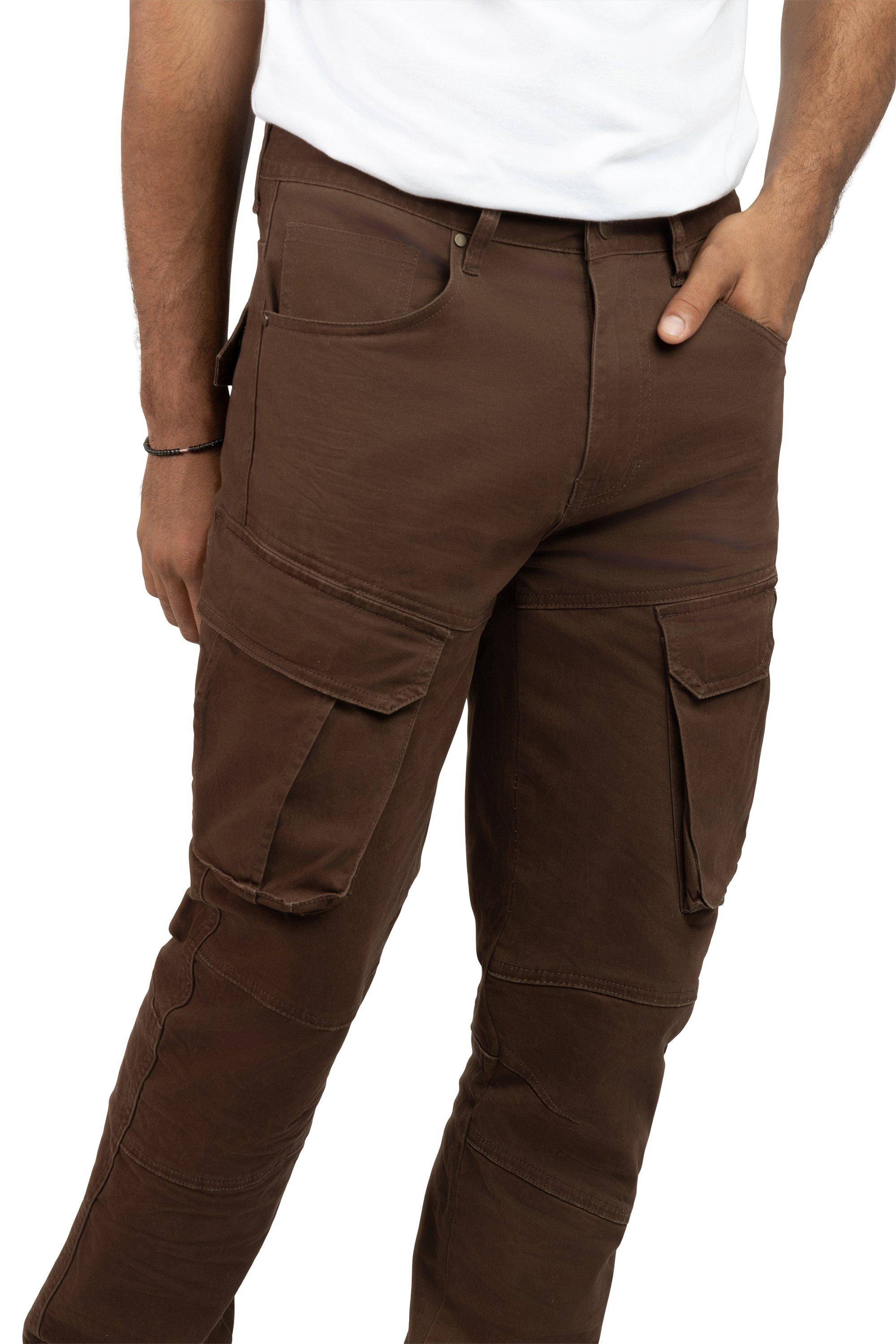 Smoke Rise Men's Straight Fit Twill Essentials Cargo Pants - Bison - BROWN Thumbnail View 7