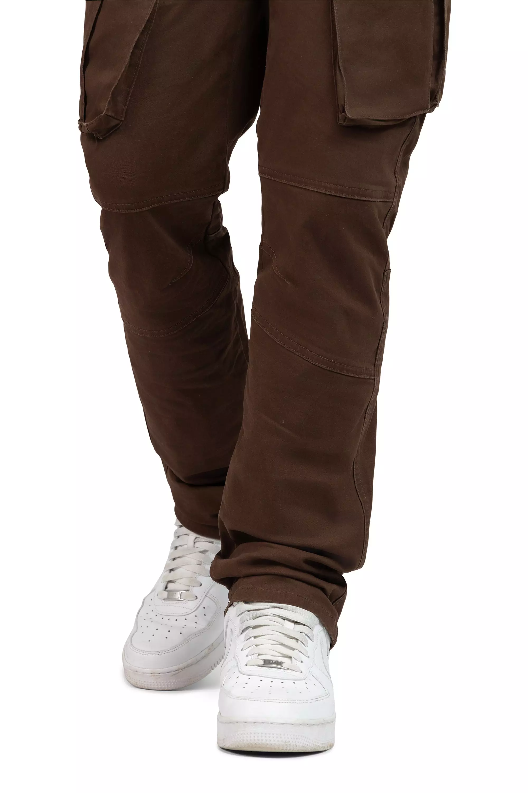 Smoke Rise Men's Straight Fit Twill Essentials Cargo Pants - Bison - BROWN